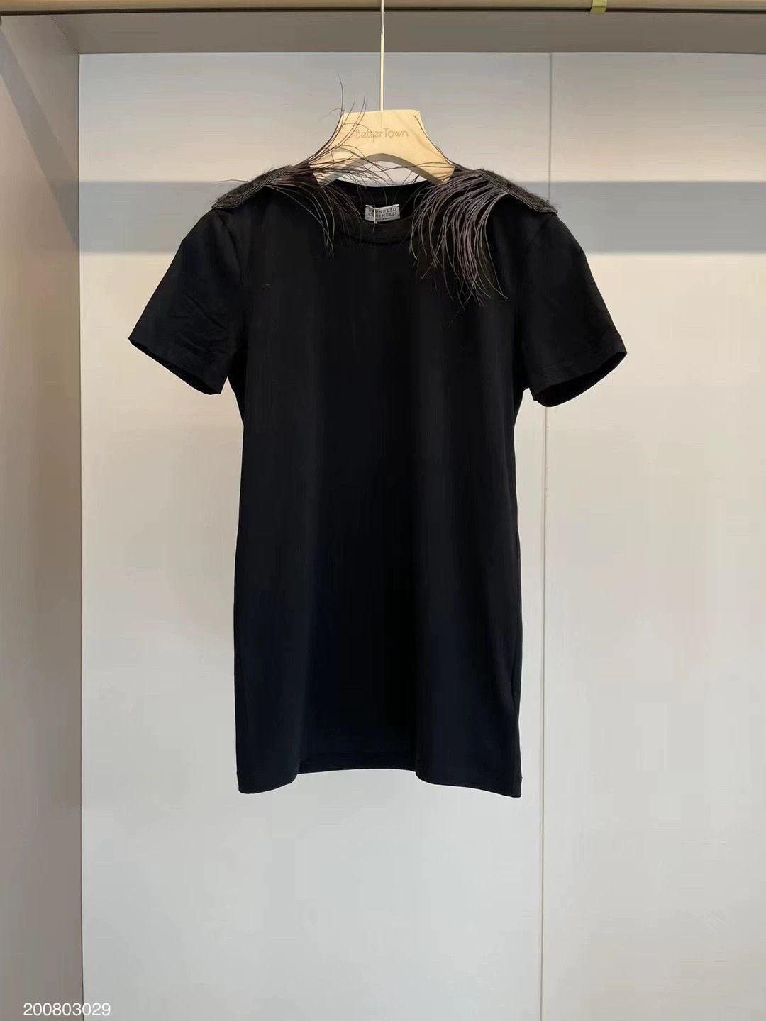 Gucci black feather design short sleeve t-shirt Size US S / EU 44-46 / 1 - 1 Thumbnail