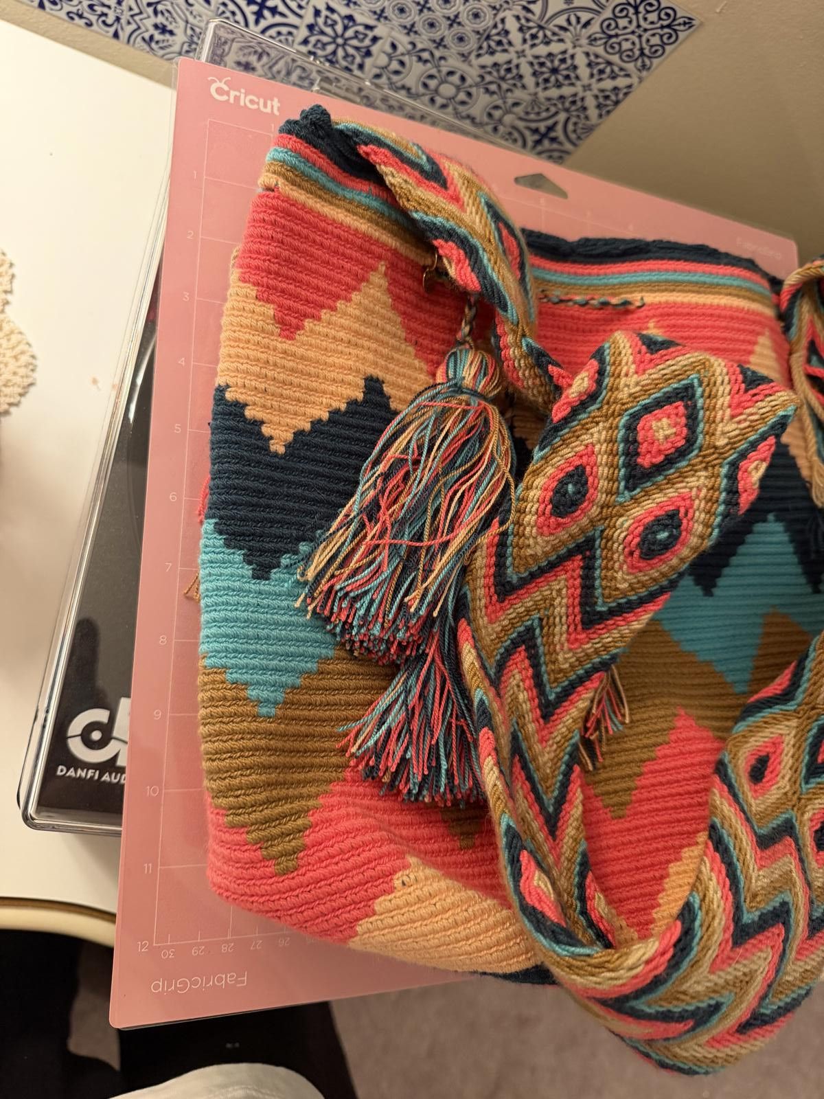 Other Large, multicolor , Wayuu style Colombian Handmade Cross Size ONE SIZE - 5 Thumbnail