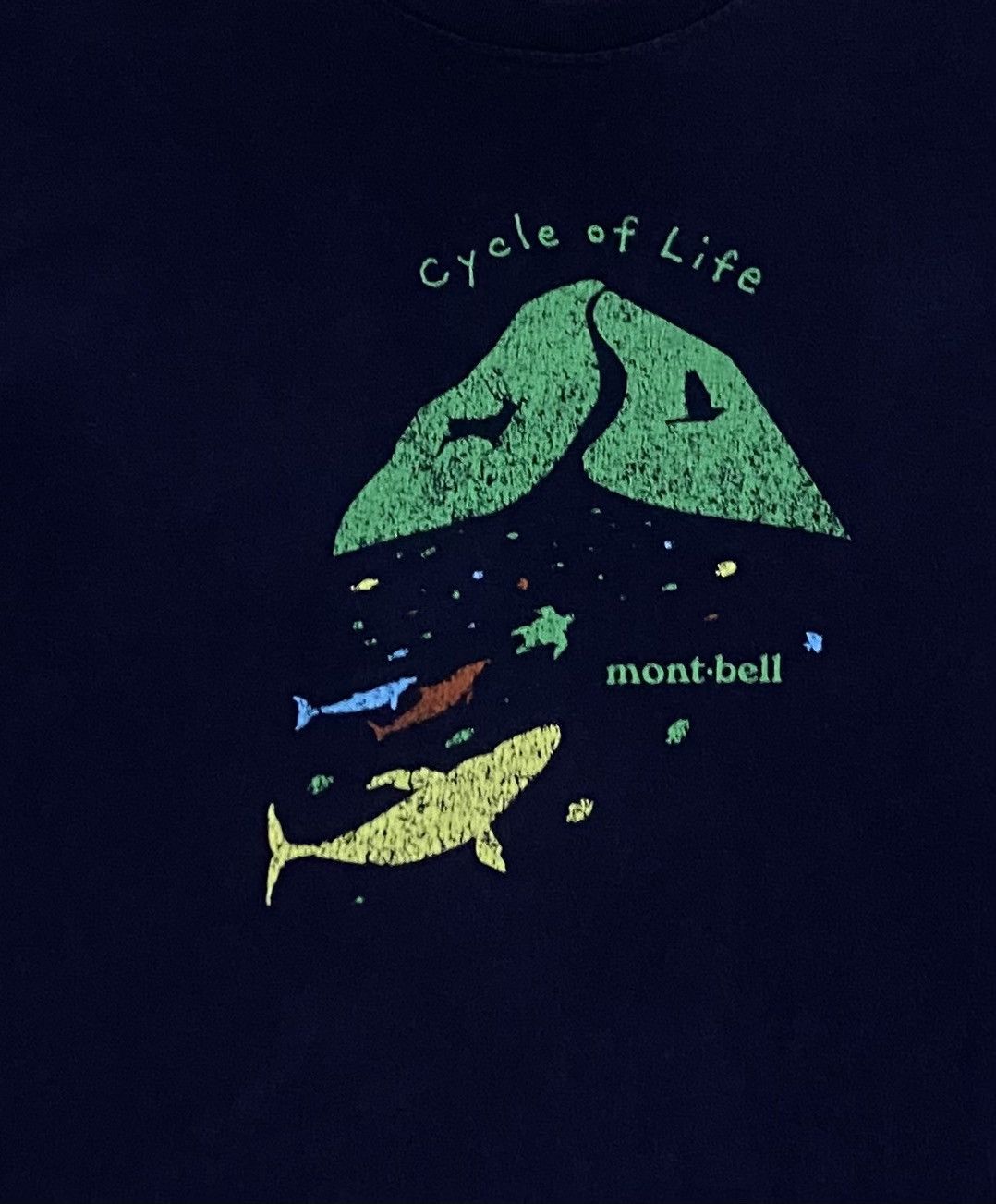 Japanese Brand Vintage Montbell Cycle Of Life Long Sleeve T-Shirt Size US S / EU 44-46 / 1 - 3 Thumbnail