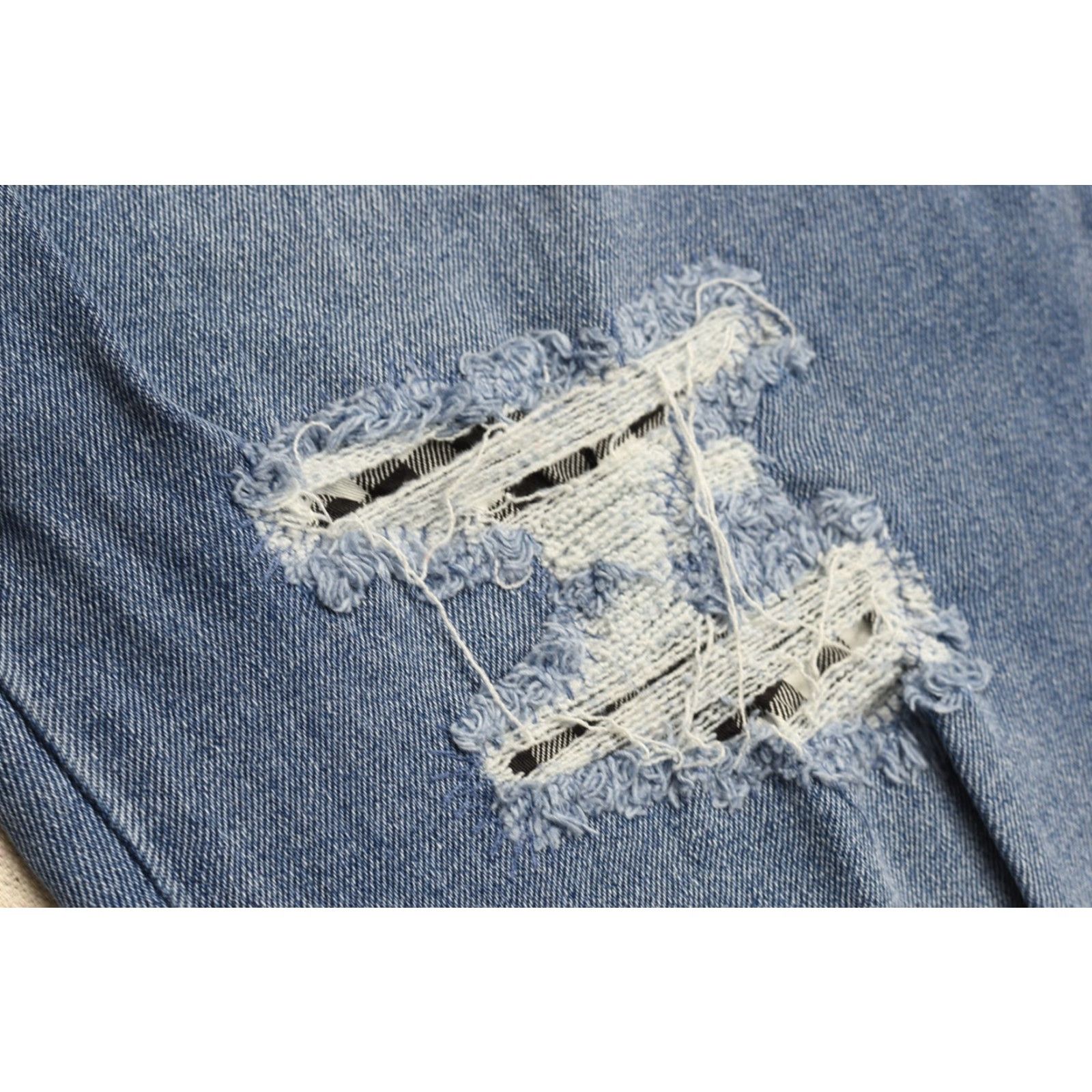 Vintage Lane Bryant Jeans Size 22 Signature Fit Mid-Rise Boyfriend Distressed Light Wash Denim Blue 5-Pocket Distressed Regular Plus Women Mens Size 40" / US 18 - 6 Thumbnail