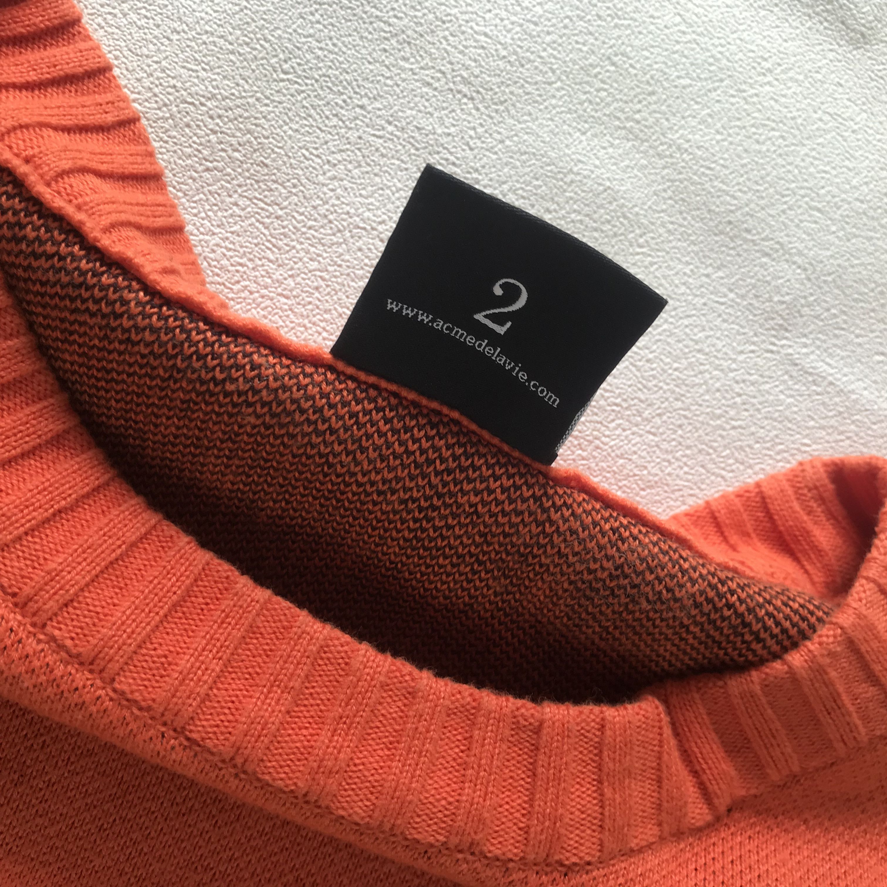 acme de la vie Streetwear Acme De La Vie (ADLV) Orange Heart Knit Sweater Size US M / EU 48-50 / 2 - 4 Thumbnail