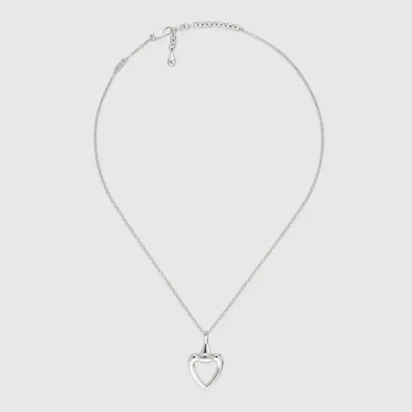 Gucci oc11z0126 Size: OS / Heart Pendant Necklace In Silver Size ONE SIZE - 1 Thumbnail
