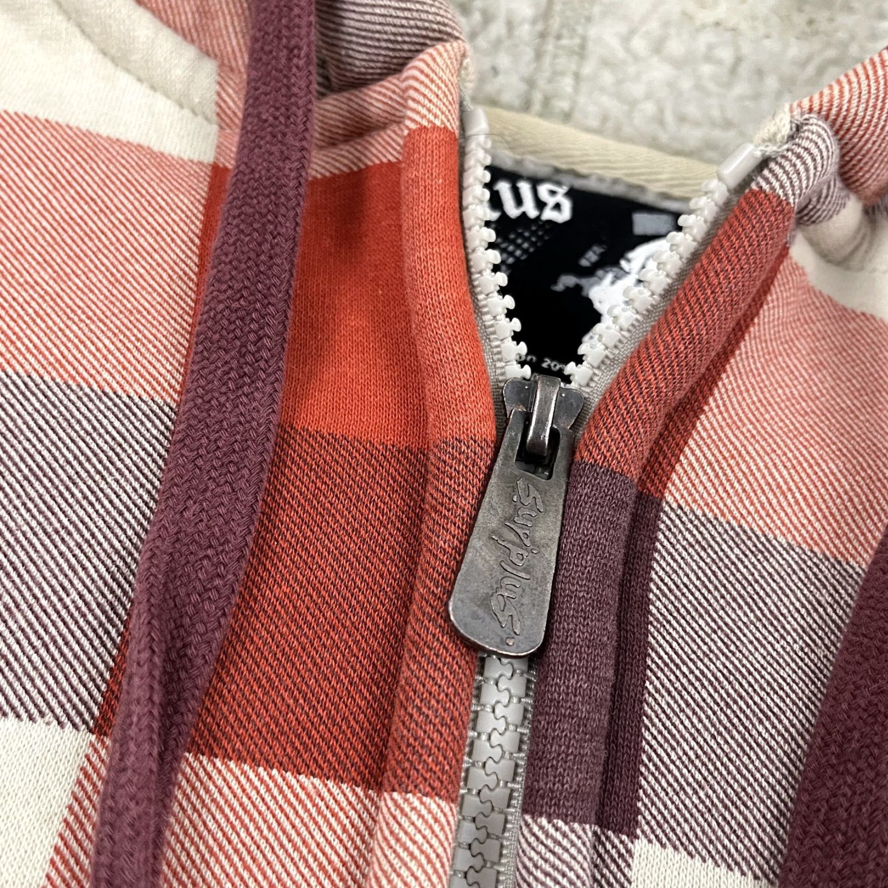 Vintage Surplus Jacket Mens XL Red Plaid Sherpa Lined Grunge Hooded Full Zip Y2K Seasonal Style, Classic Outdoor Skater Casual Men’s Jacket Size US XL / EU 56 / 4 - 7 Thumbnail