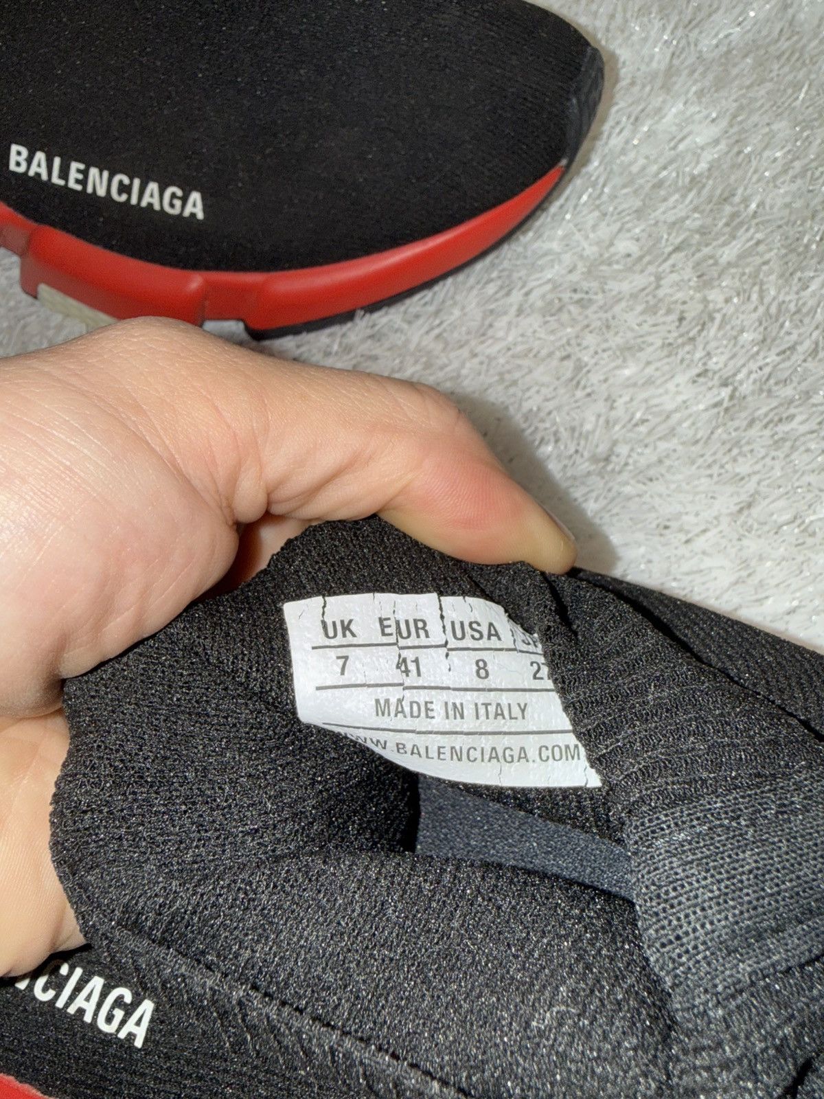 Balenciaga Balenciaga Speed Clear Sole Trainer 'Black Red' Size US 8 / EU 41 - 5 Thumbnail
