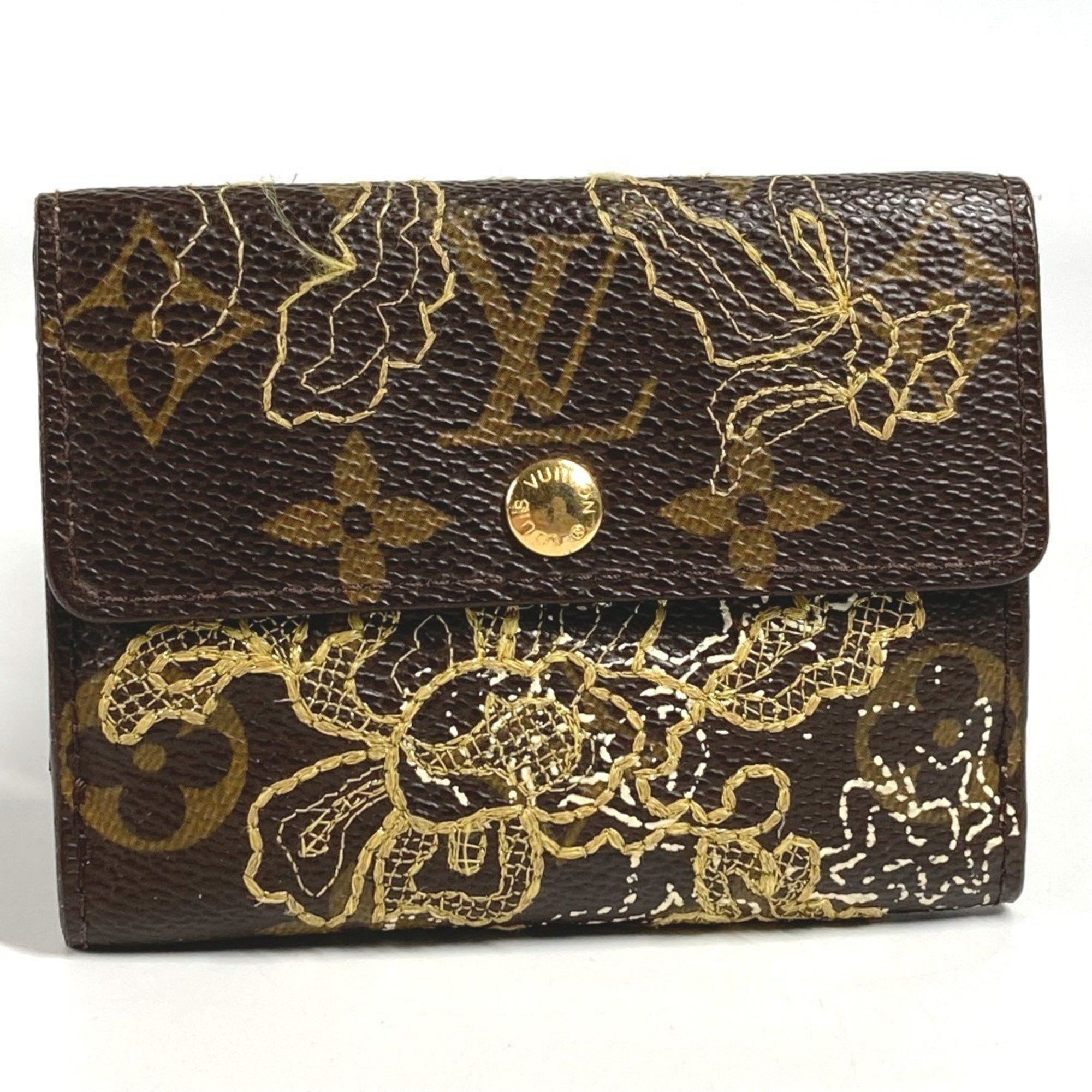 Louis Vuitton LOUIS VUITTON M95391 Monogram Dante Embroidered Ludlow Compact Wallet Bi-fold Canvas Brown for Men and Women Size ONE SIZE - 1 Thumbnail