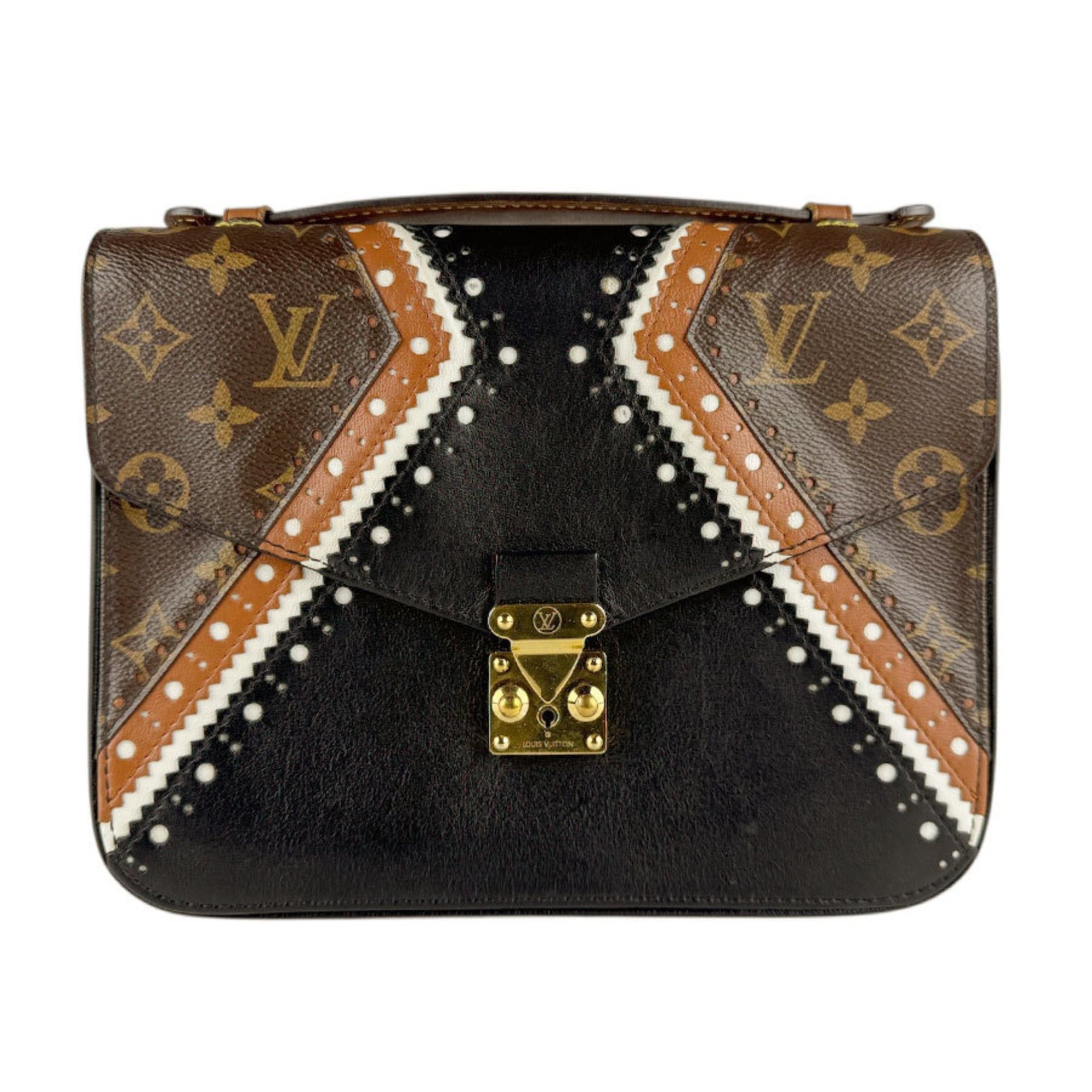 Louis Vuitton Louis Vuitton Monogram Metis MM Pochette Shoulder Bag in Leather/Monogram Canvas, Brown and Black, M43488 z8363 Size ONE SIZE - 1 Thumbnail