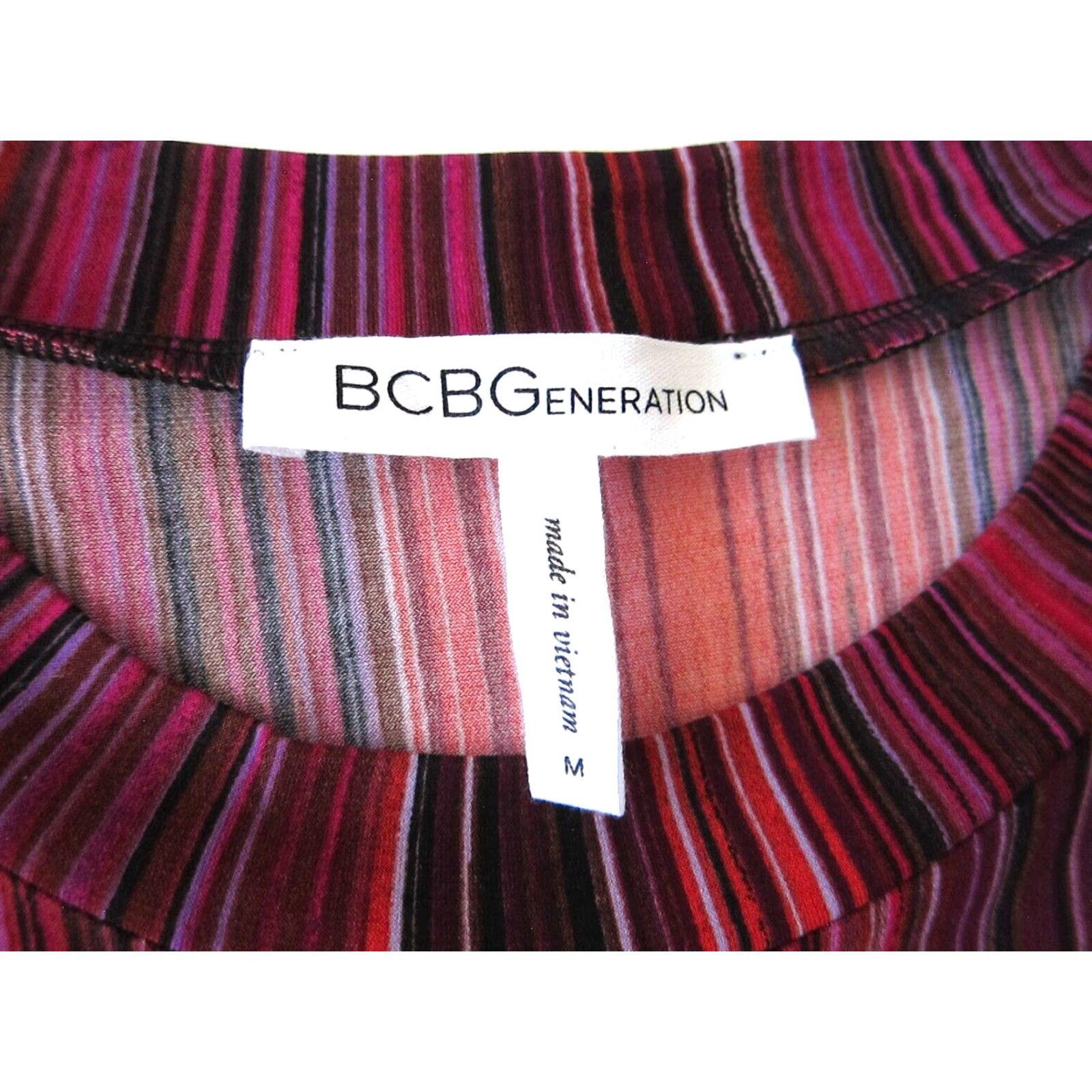 BCBGeneration BCBGeneration Pink Black Red Stripe Stretch Long Sleeve Shift Tunic Tent Dress M Size M / US 6-8 / IT 42-44 - 4 Thumbnail