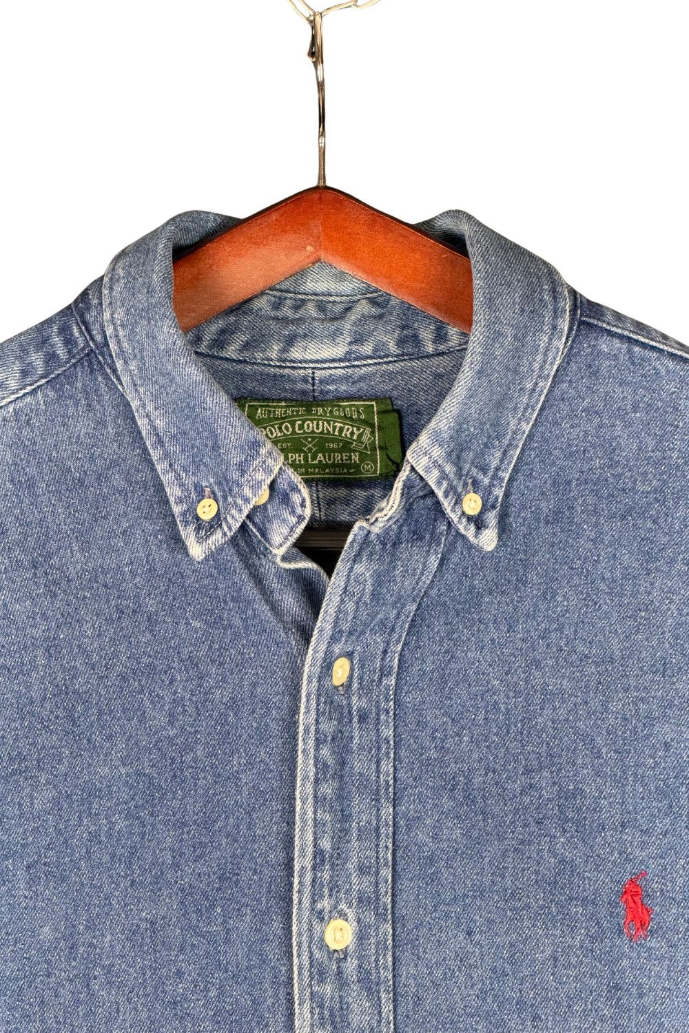 c.1995 Polo Country Ralph Lauren Denim Button Down Shirt image 5
