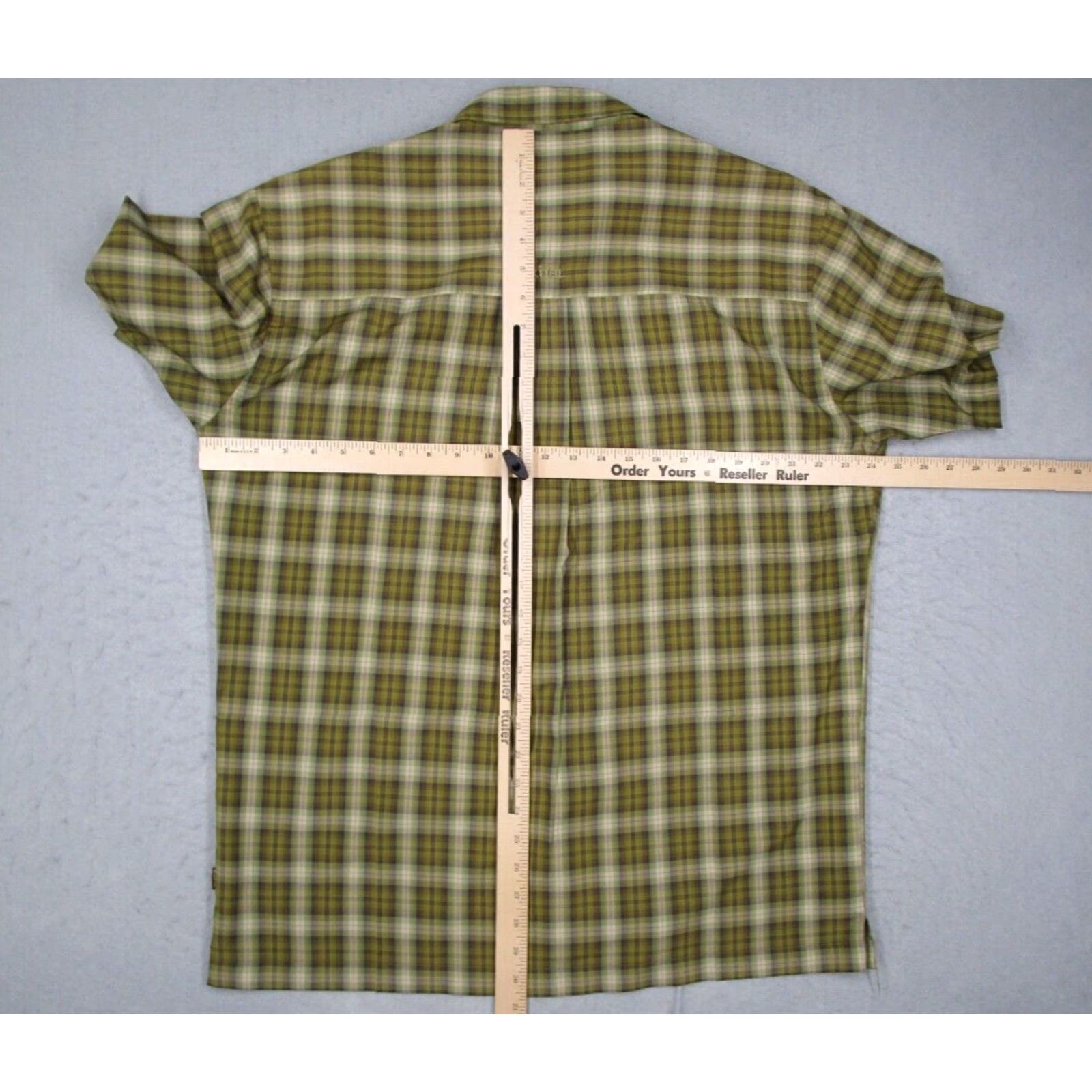 Vintage KUHL Shirt Men XL Green Plaid Short Sleeve Button-Up With Pearl Snaps, 100% Polyester, Knit, Classic Fit, Work, Casual, Travel, Skin-Free, India Size US XL / EU 56 / 4 - 4 Thumbnail