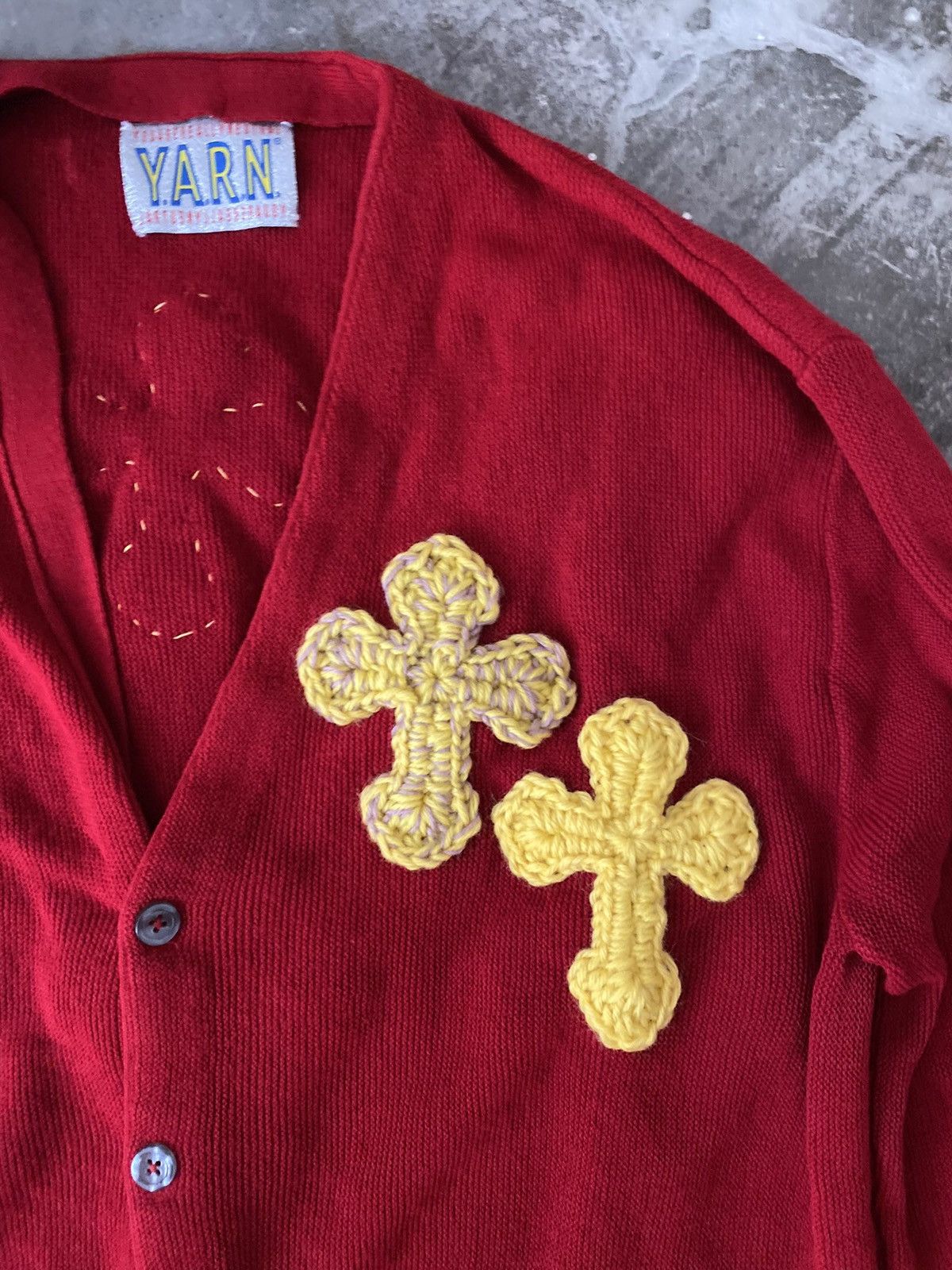 Japanese Brand Yarn Cardigan Chrome Hearts Thug Club Stone Island Kapital Size US L / EU 52-54 / 3 - 3 Thumbnail