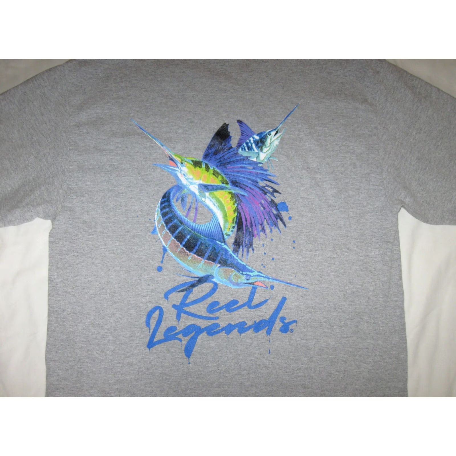 Vintage Reel Legends Shirt Mens L Gray Fishing Sailfish Marlin Men Florida Gamefish Size US L / EU 52-54 / 3 - 4 Thumbnail