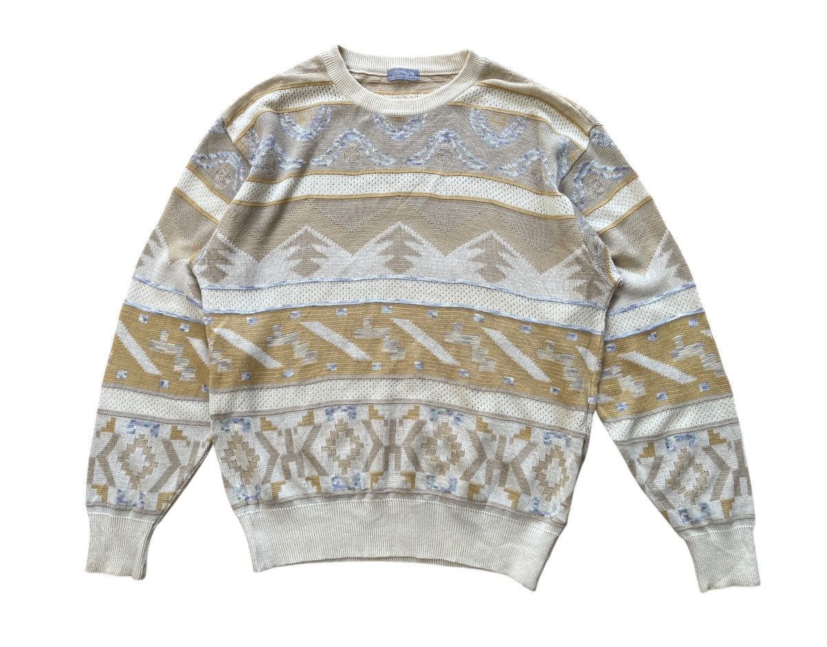 Japanese Brand Vintage Geometric Jumper Knit Sweater Size US L / EU 52-54 / 3 - 2 Thumbnail