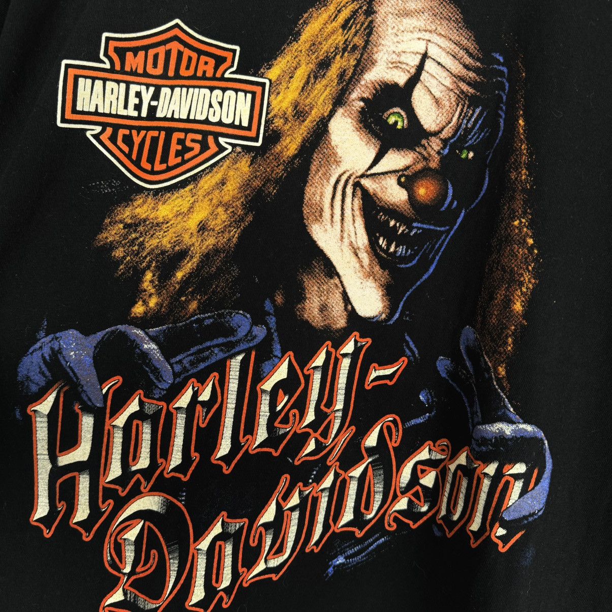 Harley Davidson Vintage 90s Harley Davidson Clown Motorycles T Shirt Size US XL / EU 56 / 4 - 4 Thumbnail