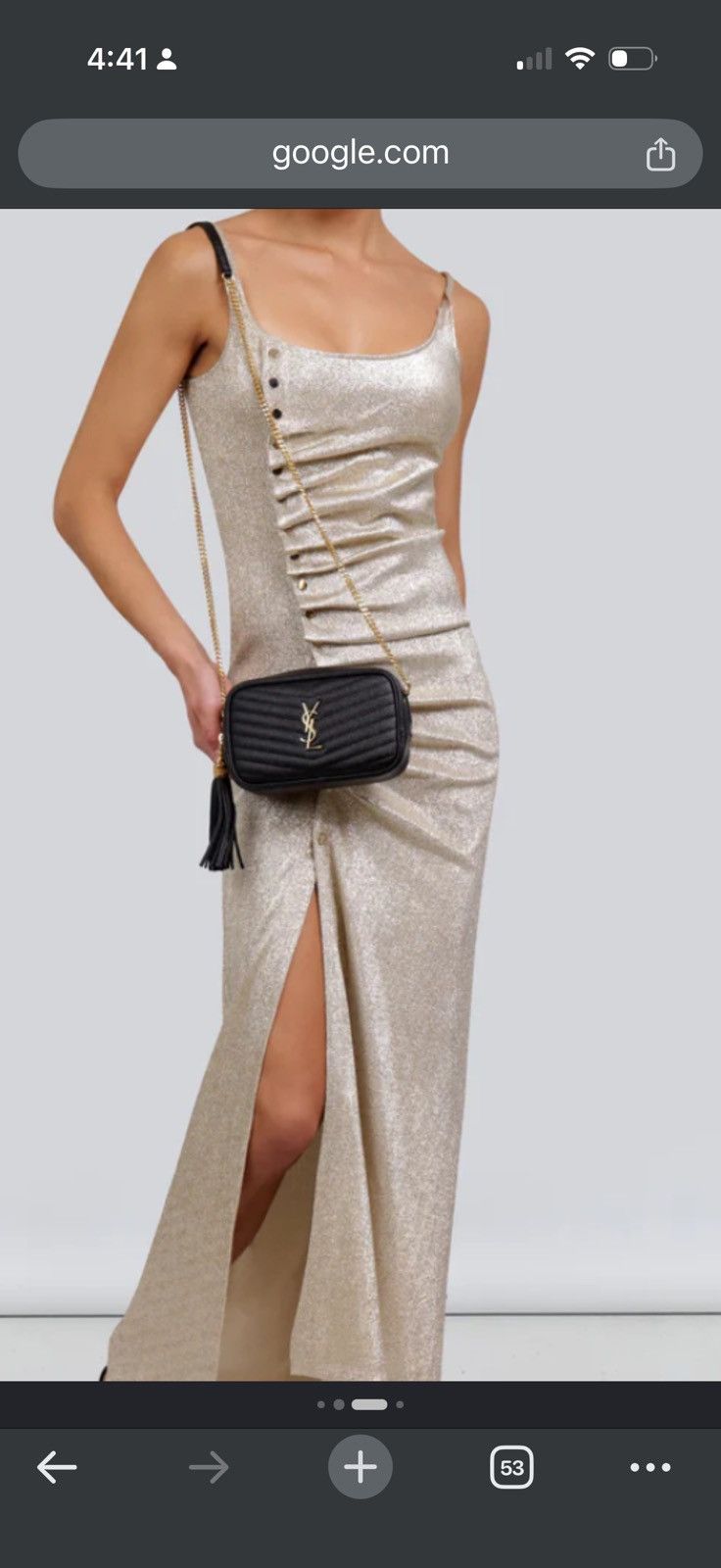 Yves Saint Laurent Saint Laurent Black Quilted Camera Bag with Gold Chain Size ONE SIZE - 9 Thumbnail