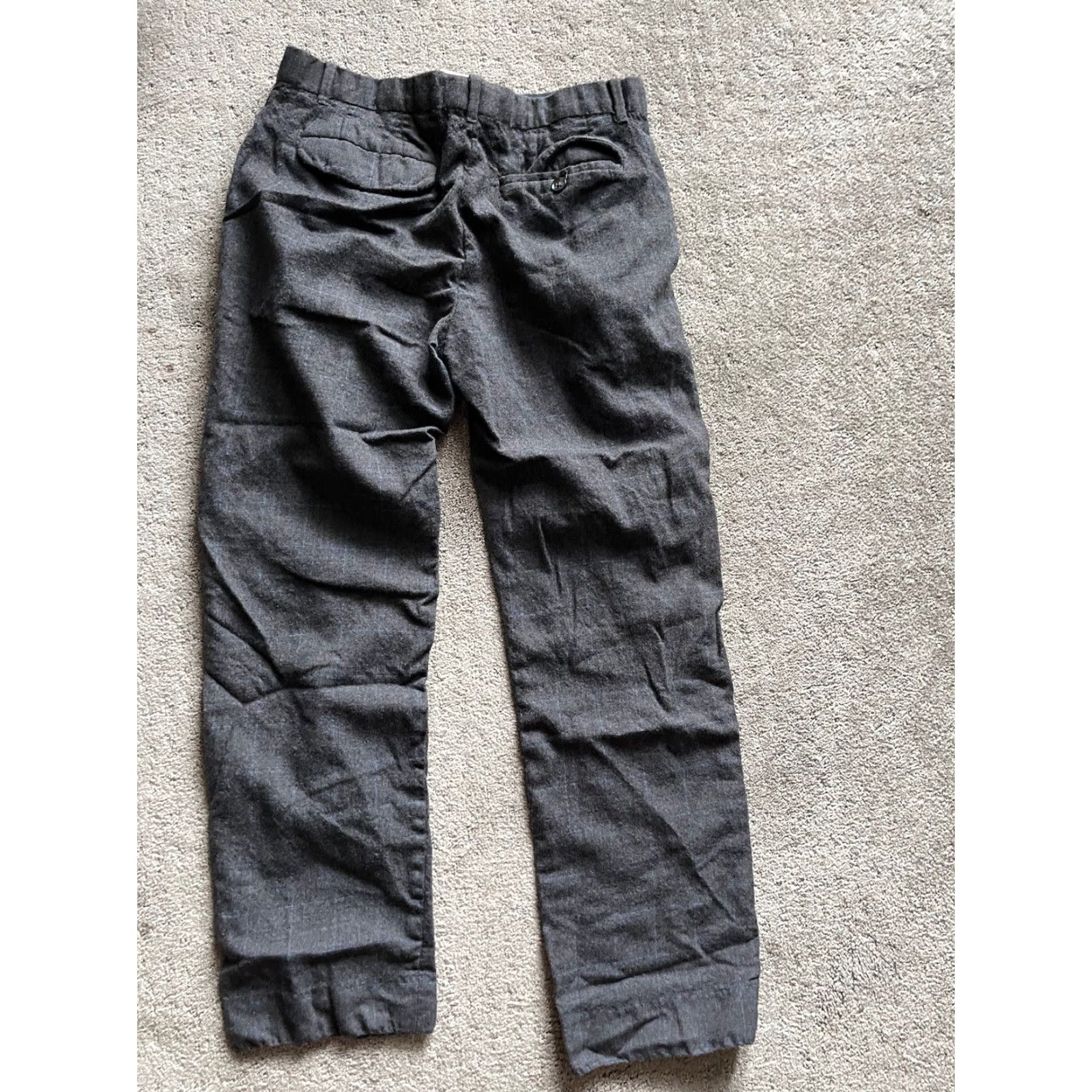 Banana Republic Banana Republic Slim Fit Dress Pants 32x27 Gray Wool Flat Front Business Casual Mens Size US 32 / EU 48 - 3 Thumbnail