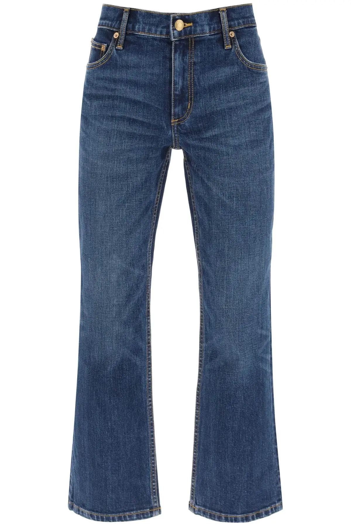 image of Tory Burch O1S22I1N1223 Cropped Flared Jeans In Blue, Women's (Size 28)