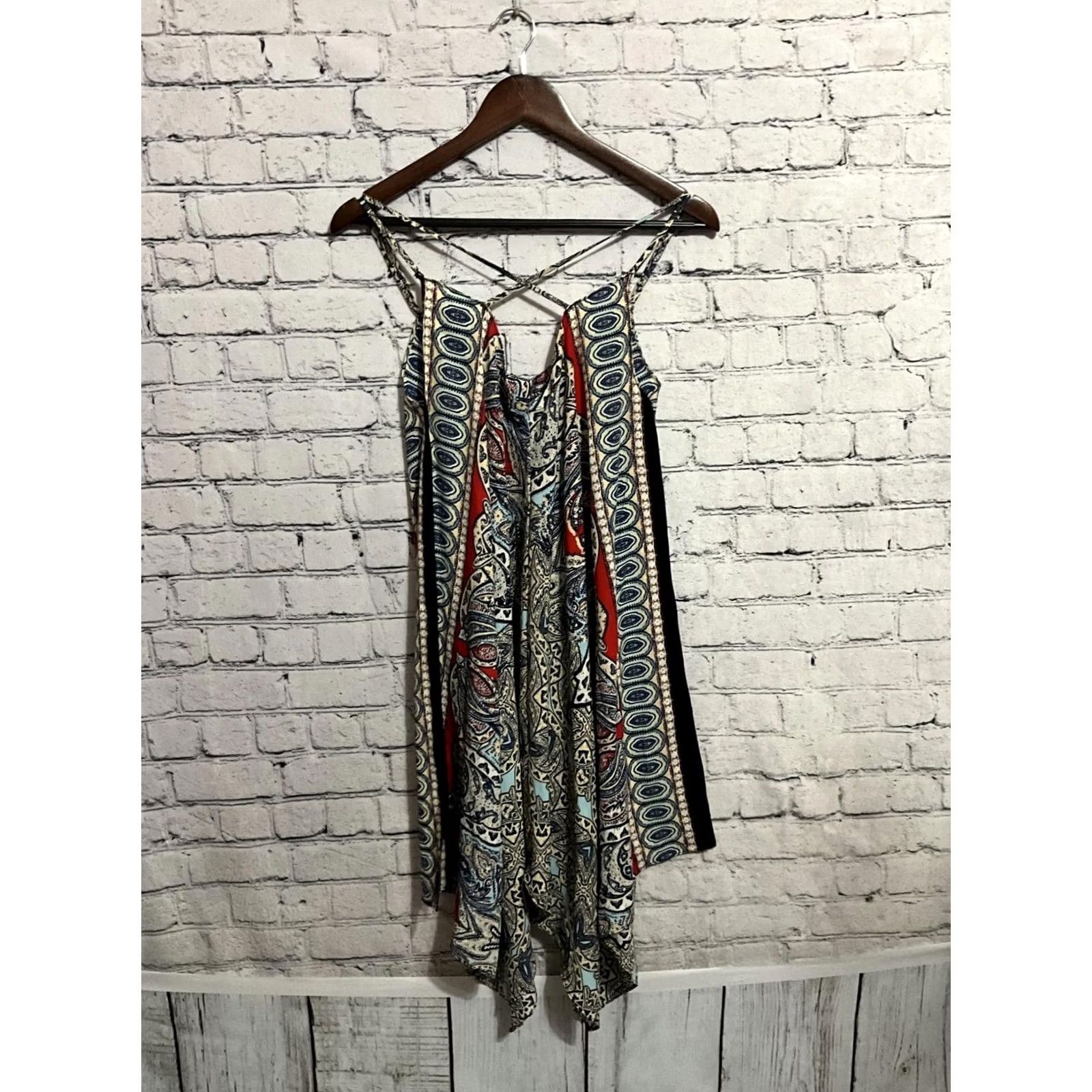 Wrangler VINTAGE Wrangler Women's Dress Sleeveless Midi Paisley Print Bohemian Blue M Medium Women's dress Sleeveless Paisley Bohemian Wrangler Vintage US Made Size M / US 6-8 / IT 42-44 - 3 Thumbnail