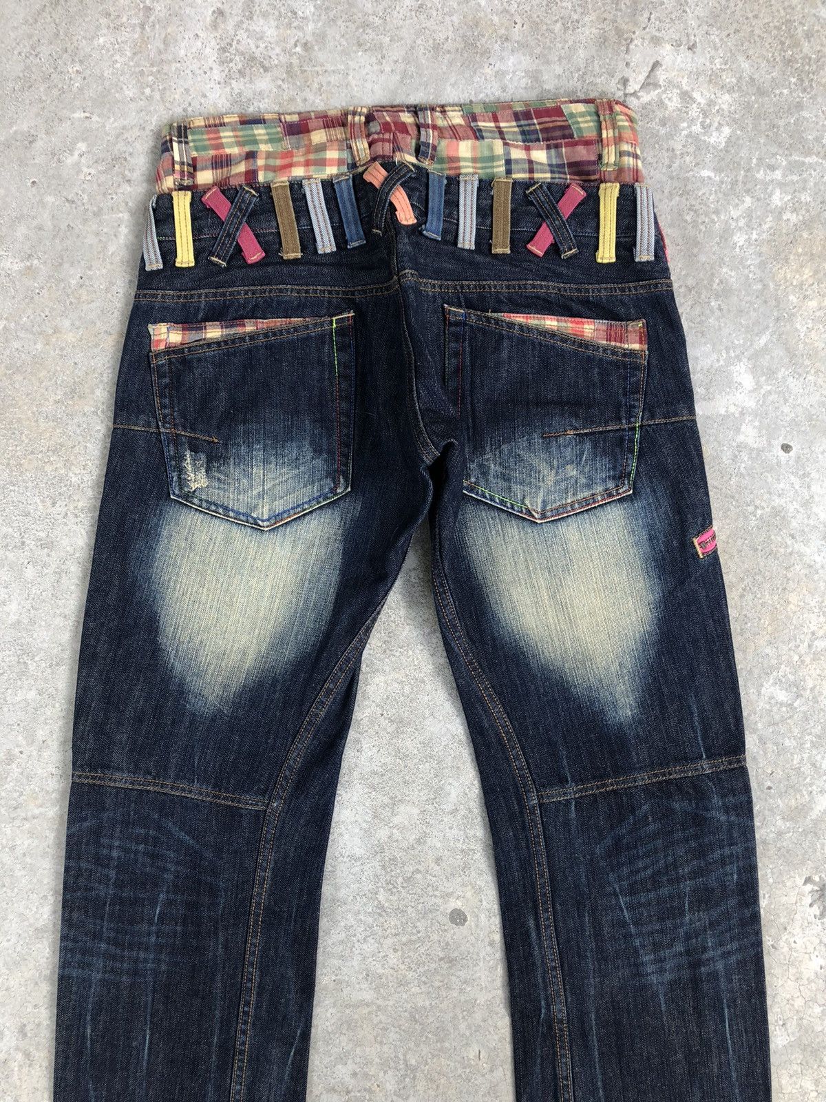 Japanese Brand Japanese Dominate Handcrafted Double Waist Distressed Jeans Size US 32 / EU 48 - 8 Thumbnail