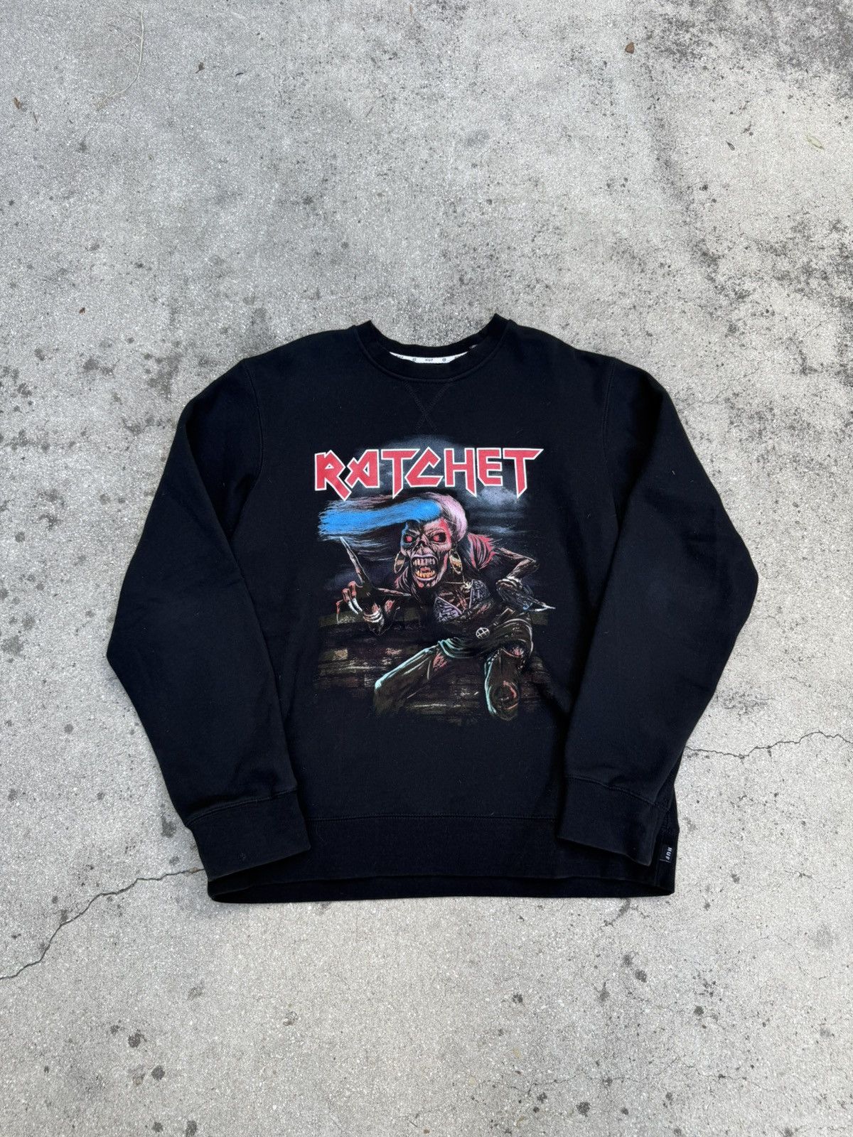 Huf HUF x Iron maiden Ratchet tour sweatshirt black crewneck L Size US L / EU 52-54 / 3 - 1 Thumbnail