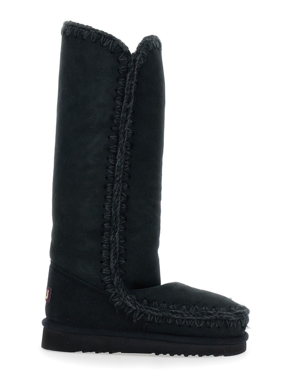 Mou 'Eskimo' Black Boots with Braided Effect and Logo Patch on the Rear in Leather Woman Size US 11 / IT 41 - 1 Thumbnail