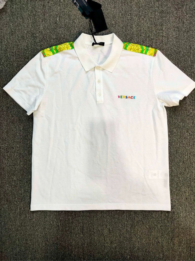 Versace Versace Letter logo print color-blocked short sleeves Size US XL / EU 56 / 4 - 1 Thumbnail