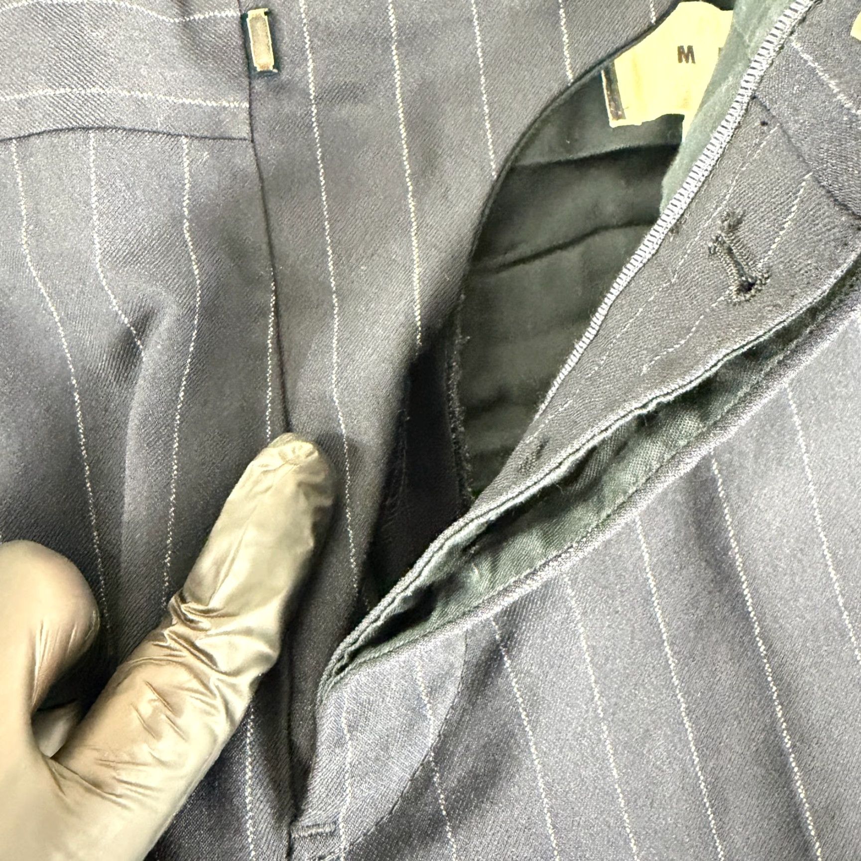 Marni Marni Dress Pants Womens Size 12 Navy Blue Pinstripe Ankle Length Mid-Rise Straight Pants, Blue, 12, Regular, Womens Size 34" / US 12 / IT 48 - 3 Thumbnail