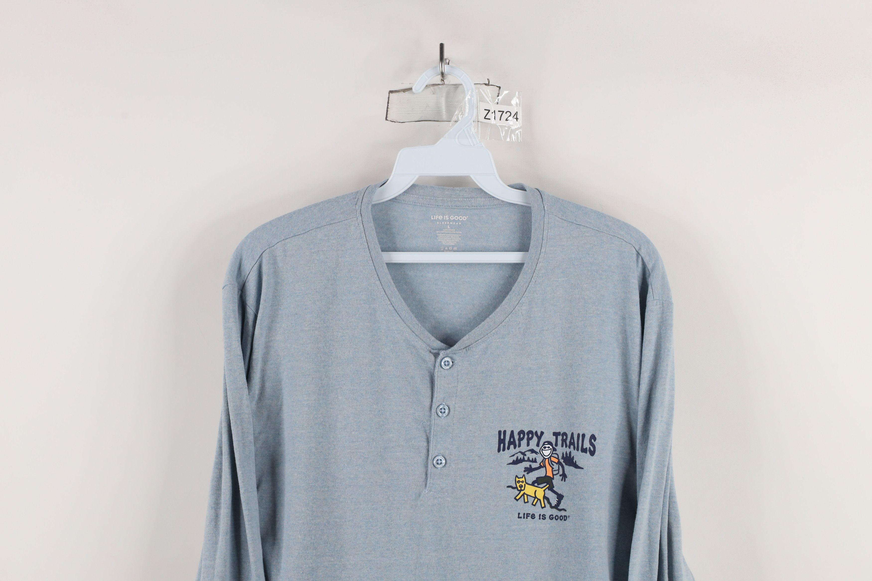Life is Good × Vintage Life Is Good Happy Trails Dog Long Sleeve Henley T-Shirt Size US L / EU 52-54 / 3 - 2 Thumbnail