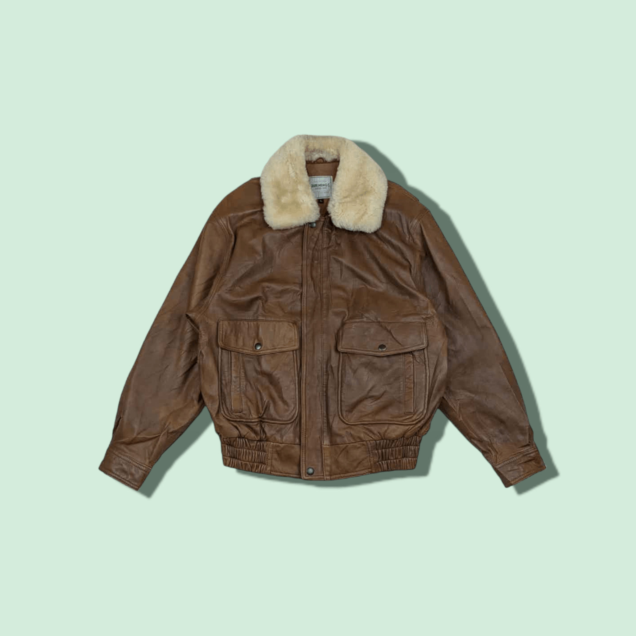 Japanese Brand Japan BURNINGS Sheepskins Leather Jacket Size US L / EU 52-54 / 3 - 1 Thumbnail