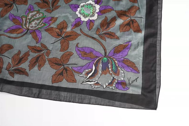 Kenzo KENZO size115*115cm 1970s Chinese Tang grass pattern oversi Size ONE SIZE - 2 Thumbnail