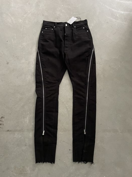 Rick Owens Rick Owens Bolan banana flared zip jeans | Grailed