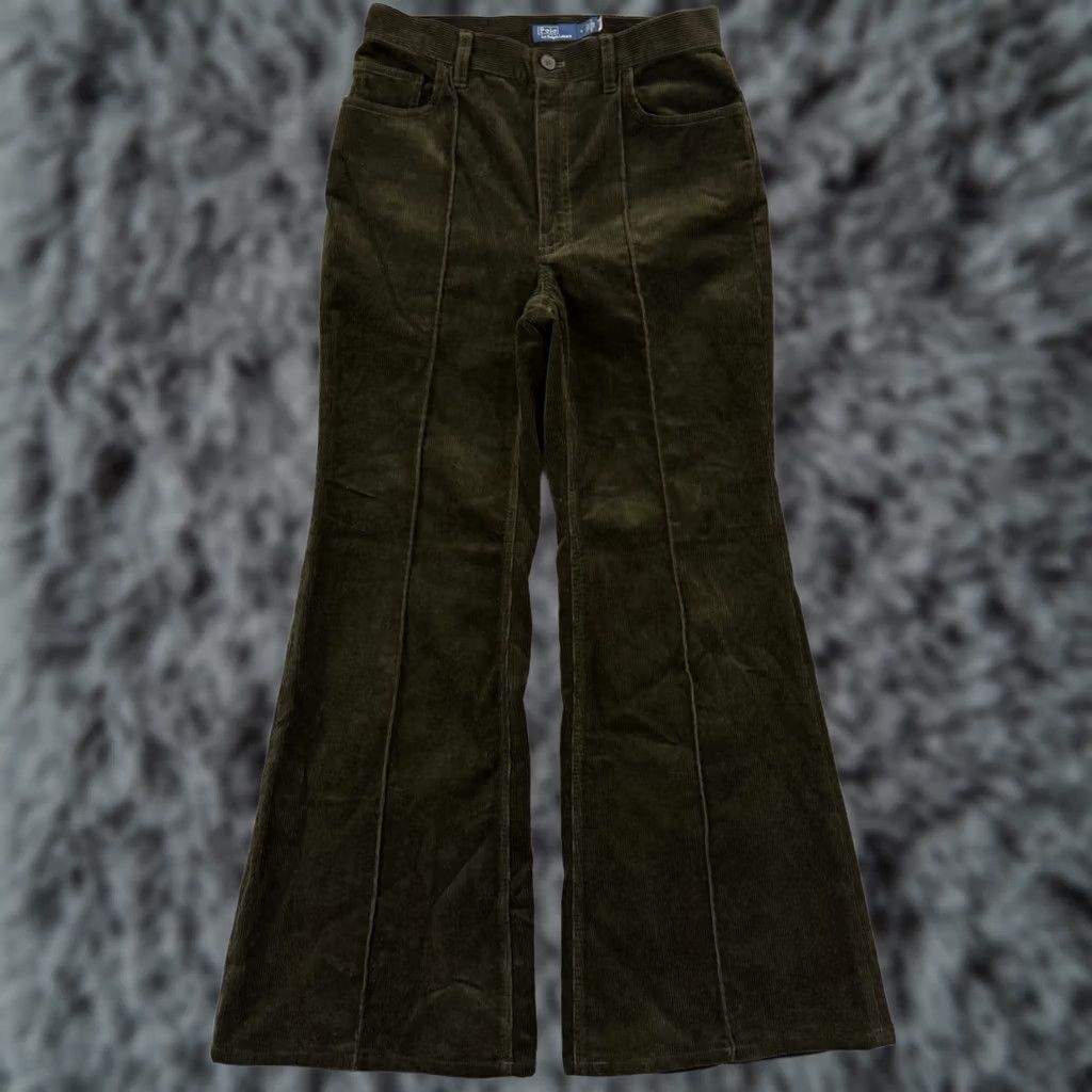 Polo Ralph Lauren VINTAGE Polo Ralph Lauren Pants Womens 4 Green Corduroy Flare Bell Bottoms Boho Shirt? Size 27" / US 4 / IT 40 - 1 Thumbnail