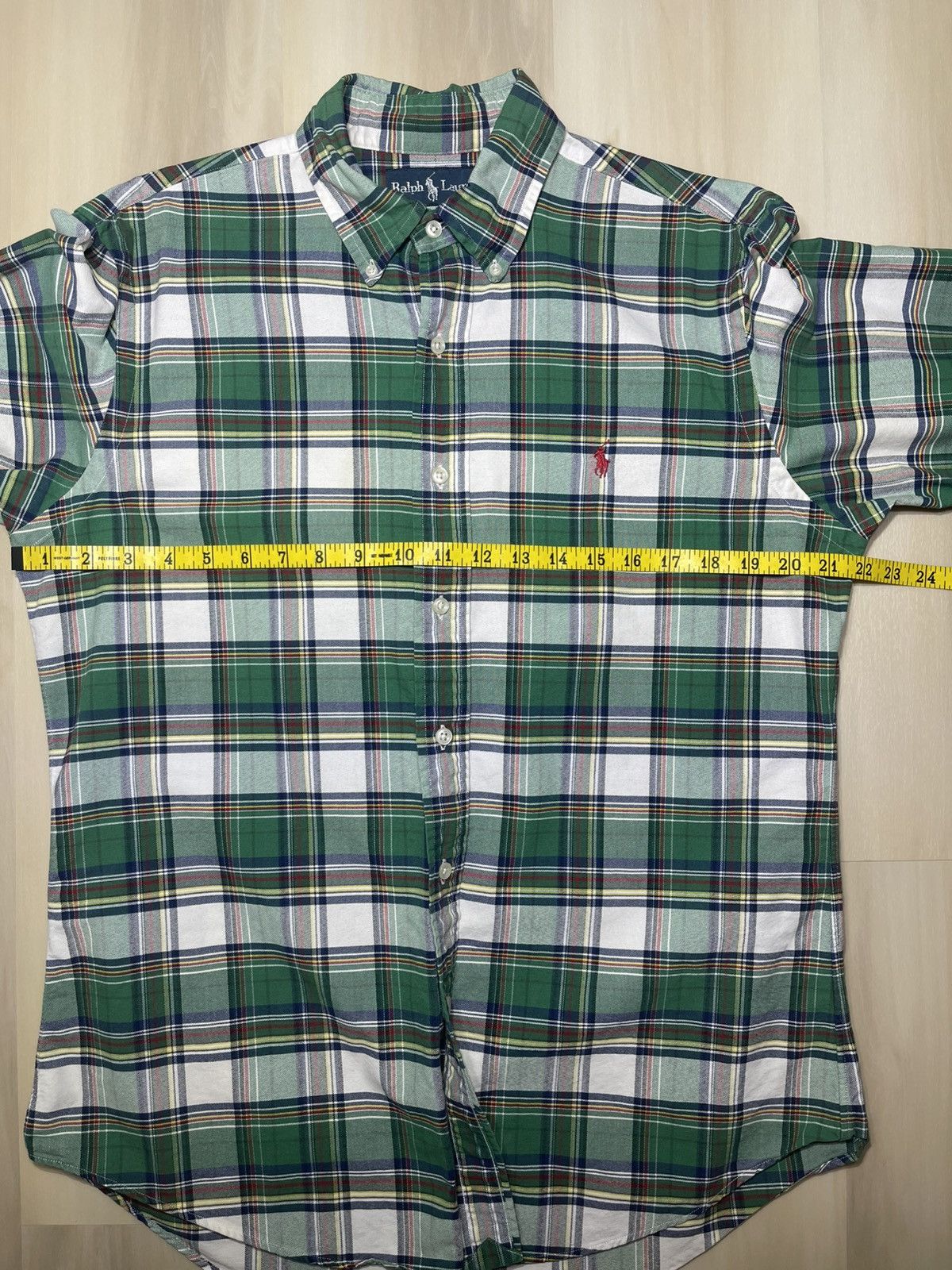 Polo Ralph Lauren Polo Ralph Lauren Green Plaid Custom Fit Button Down Sz M Size US M / EU 48-50 / 2 - 6 Thumbnail