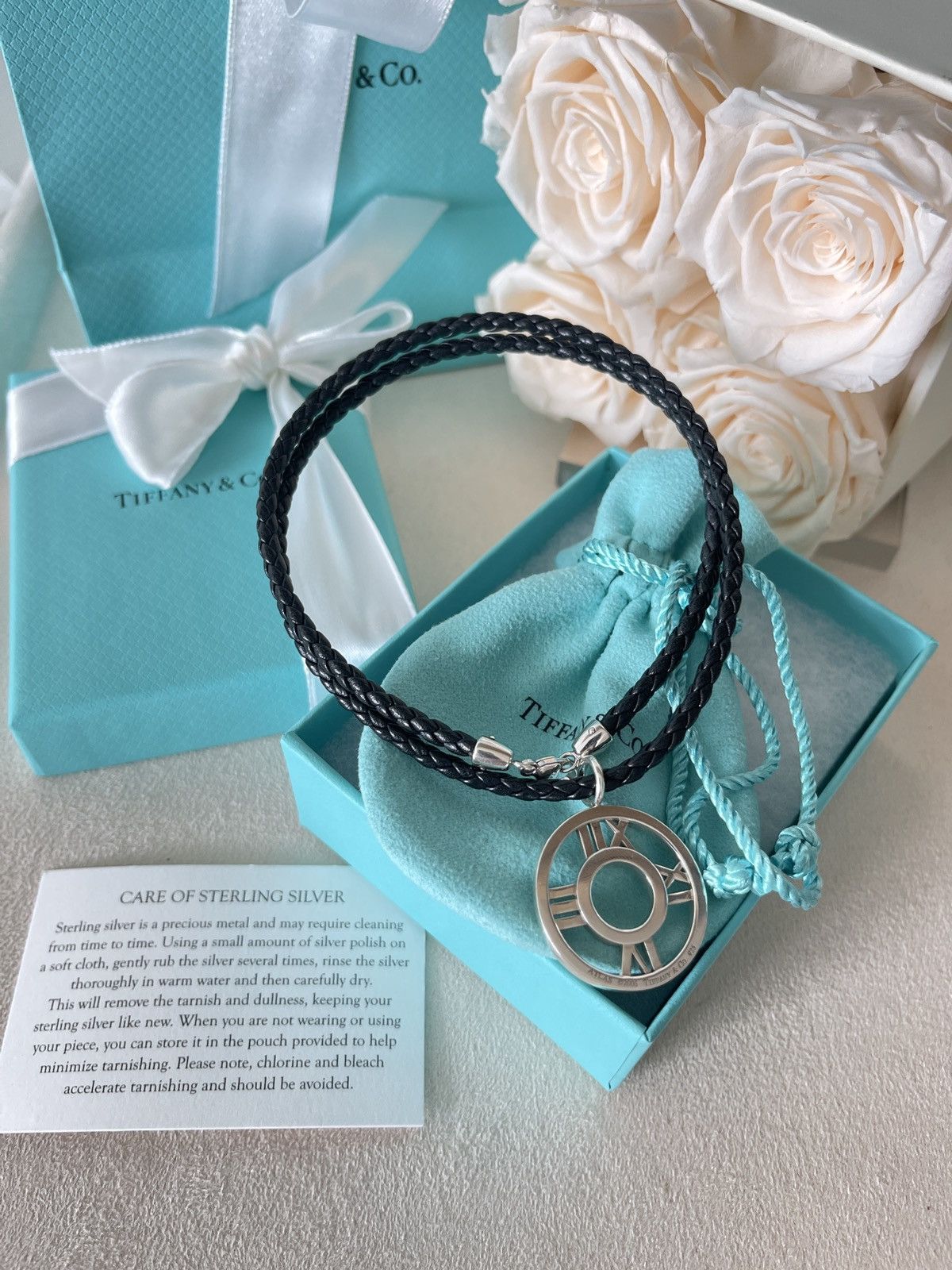 Tiffany & Co. Tiffany & Co. Atlas Circle Leather Necklace Unisex 19.5” Size ONE SIZE - 9 Thumbnail