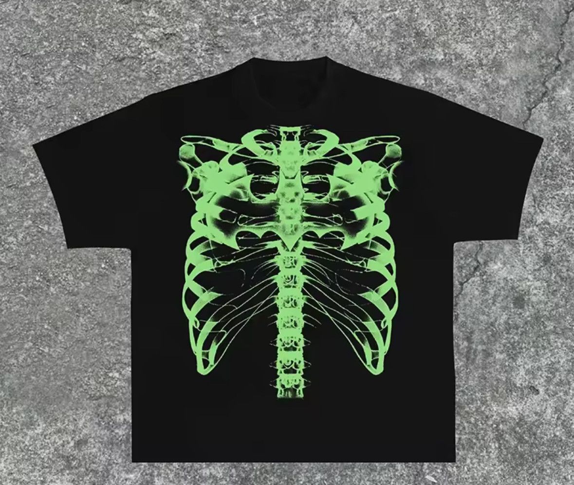Other Y2K Street Fluorescence Green Skeleton X-ray Cotton T-Shirt Size US S / EU 44-46 / 1 - 1 Thumbnail