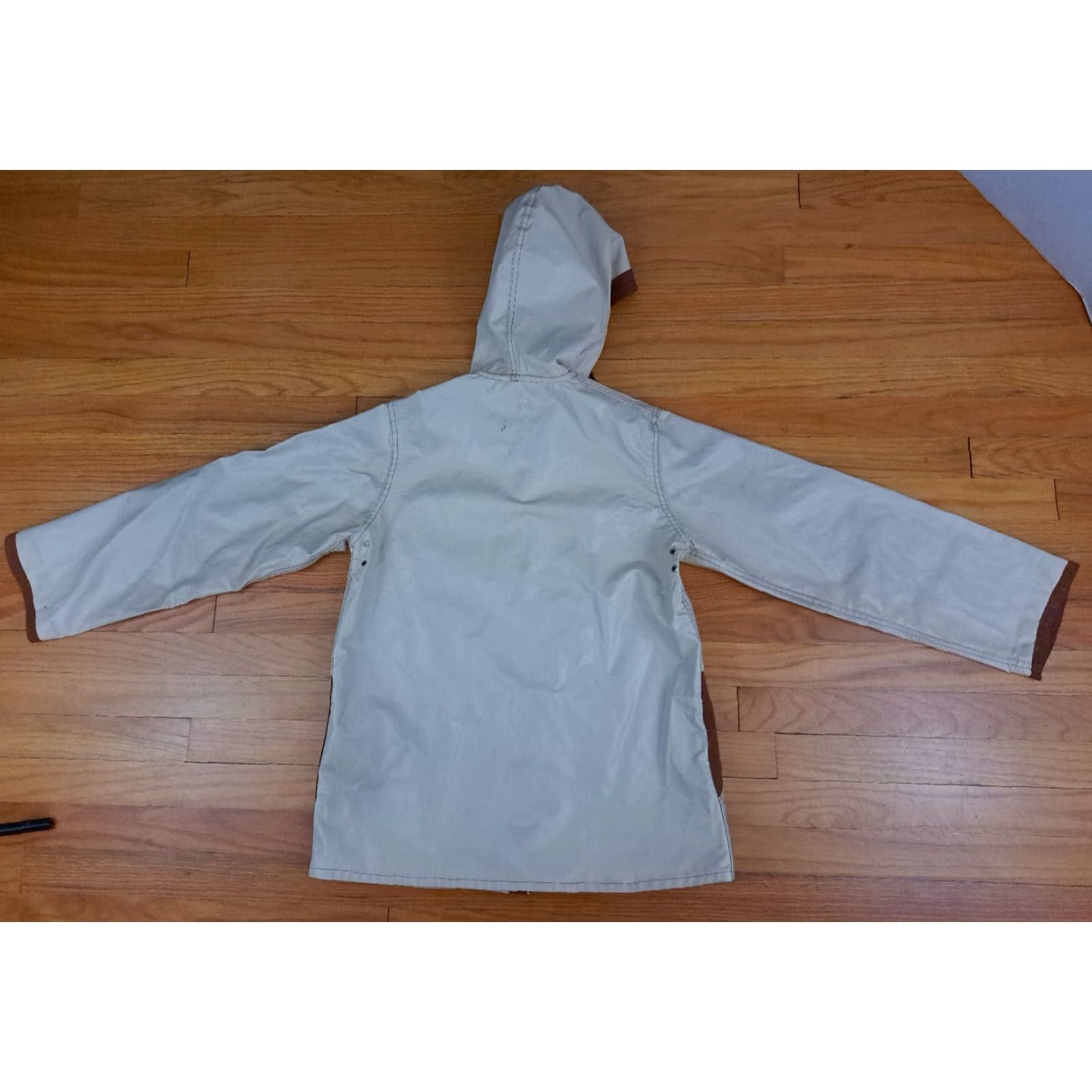 Rains Hallelujah Jacket Rain Coat PVC Multicolor Studded Pockets 26in Long 28in Pit to Pit Men Medium Button Size US M / EU 48-50 / 2 - 7 Thumbnail