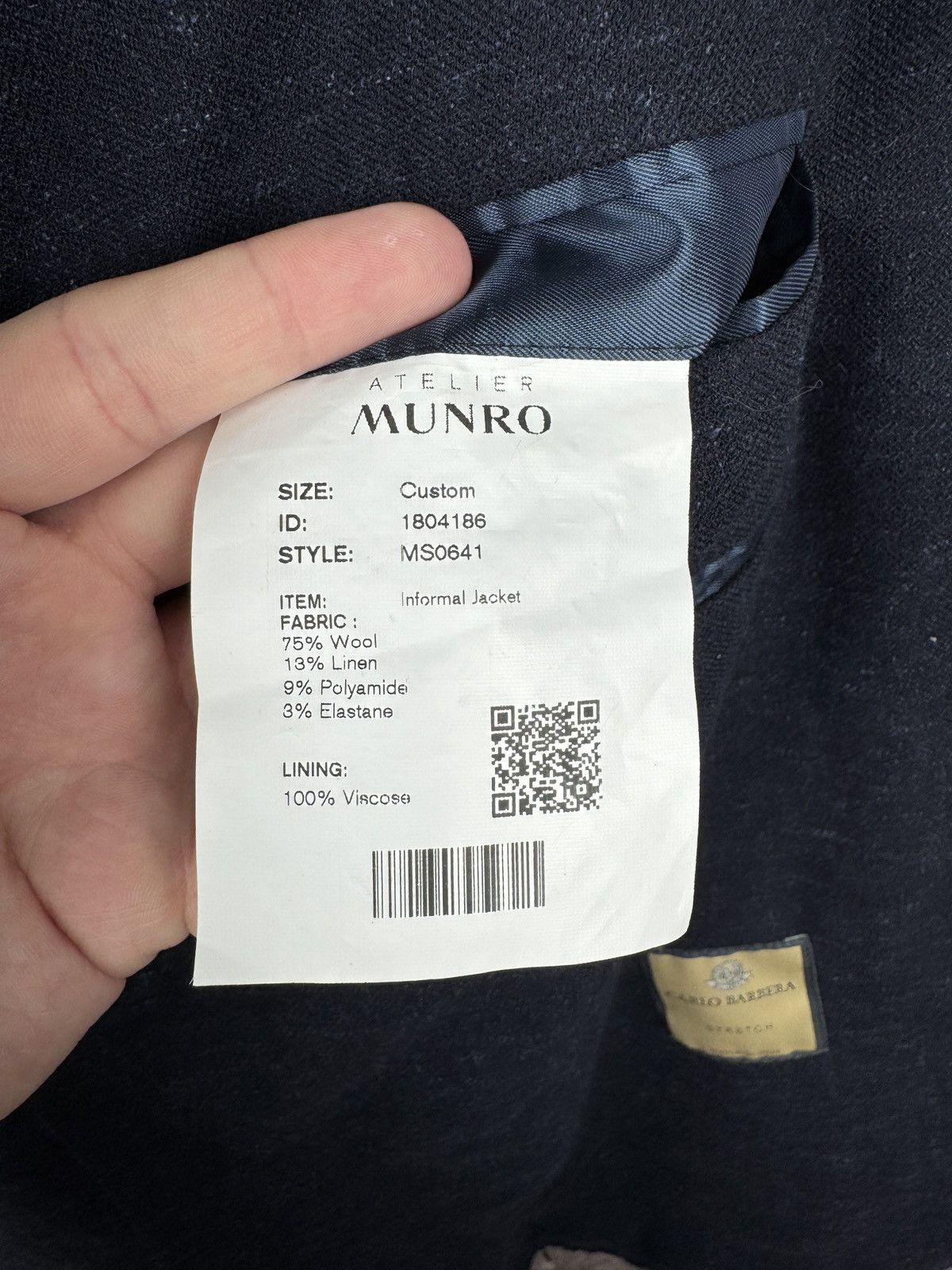 Other Atelier Munro Carlo Barbera Blazer Mens Size 38R - 11 Thumbnail