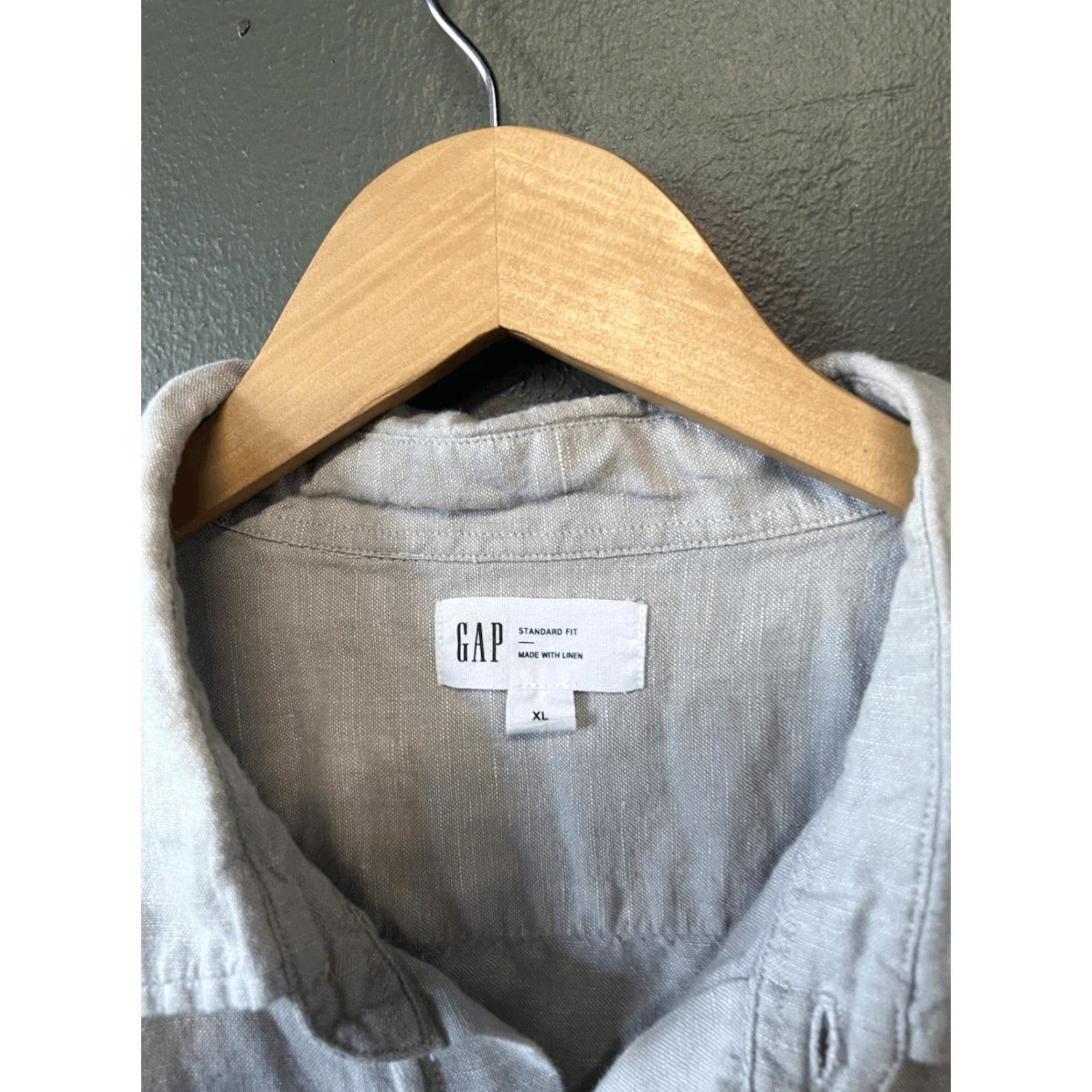 Gap Gap Shirt Mens Gray Long Sleeve Linen Button-Up XL Shirt Size US XL / EU 56 / 4 - 3 Thumbnail