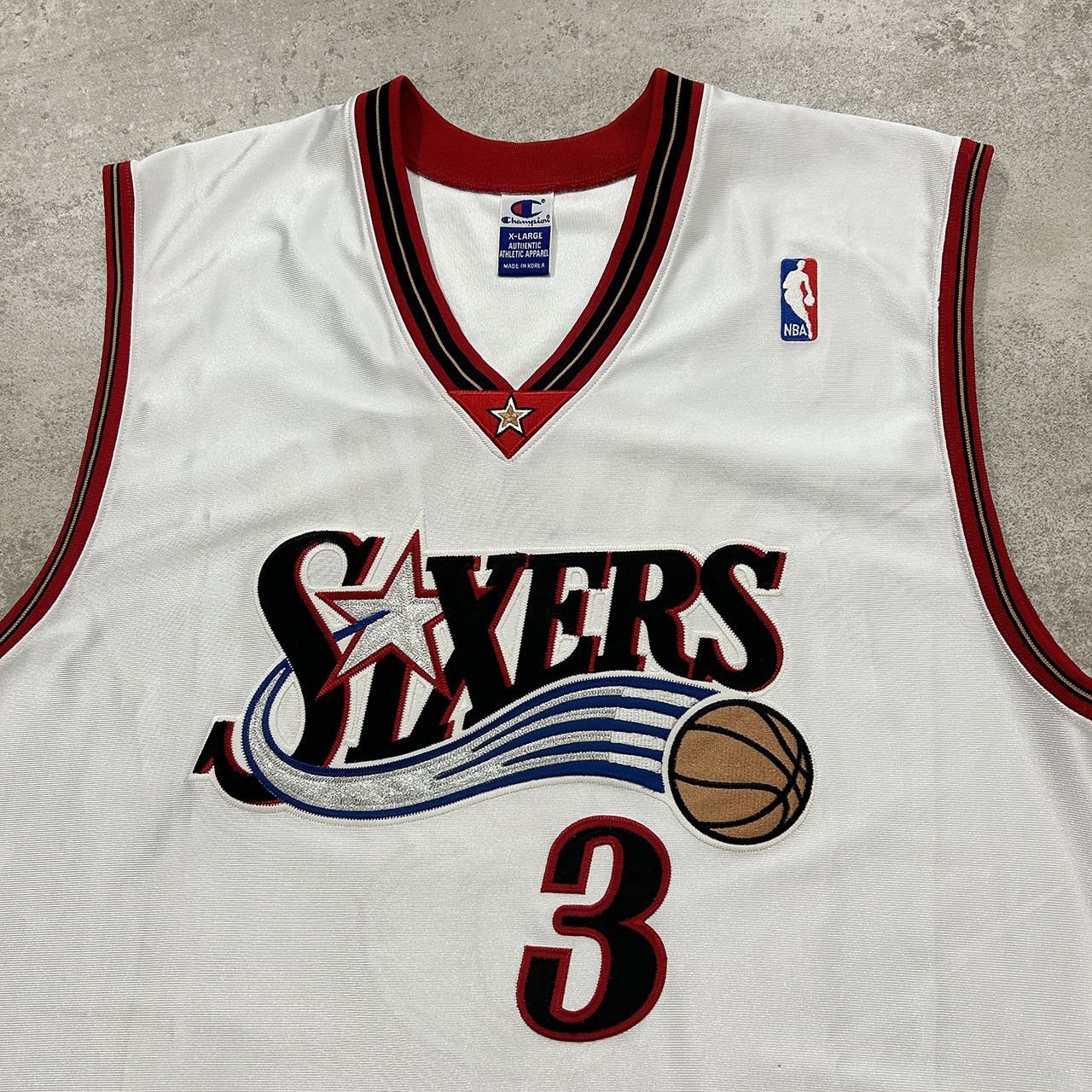 Champion × NBA × Vintage VTG NBA ALLEN IVERSON PHILADELPHIA 76ERS AUTHENTIC JERSEY Size US XL / EU 56 / 4 - 2 Thumbnail