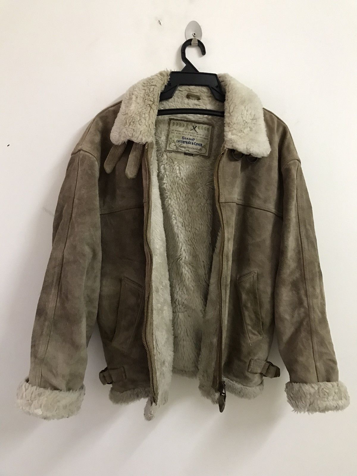 Japanese Brand Vintage Seahop Suede Leather Sherpa Jacket Size US M / EU 48-50 / 2 - 5 Thumbnail