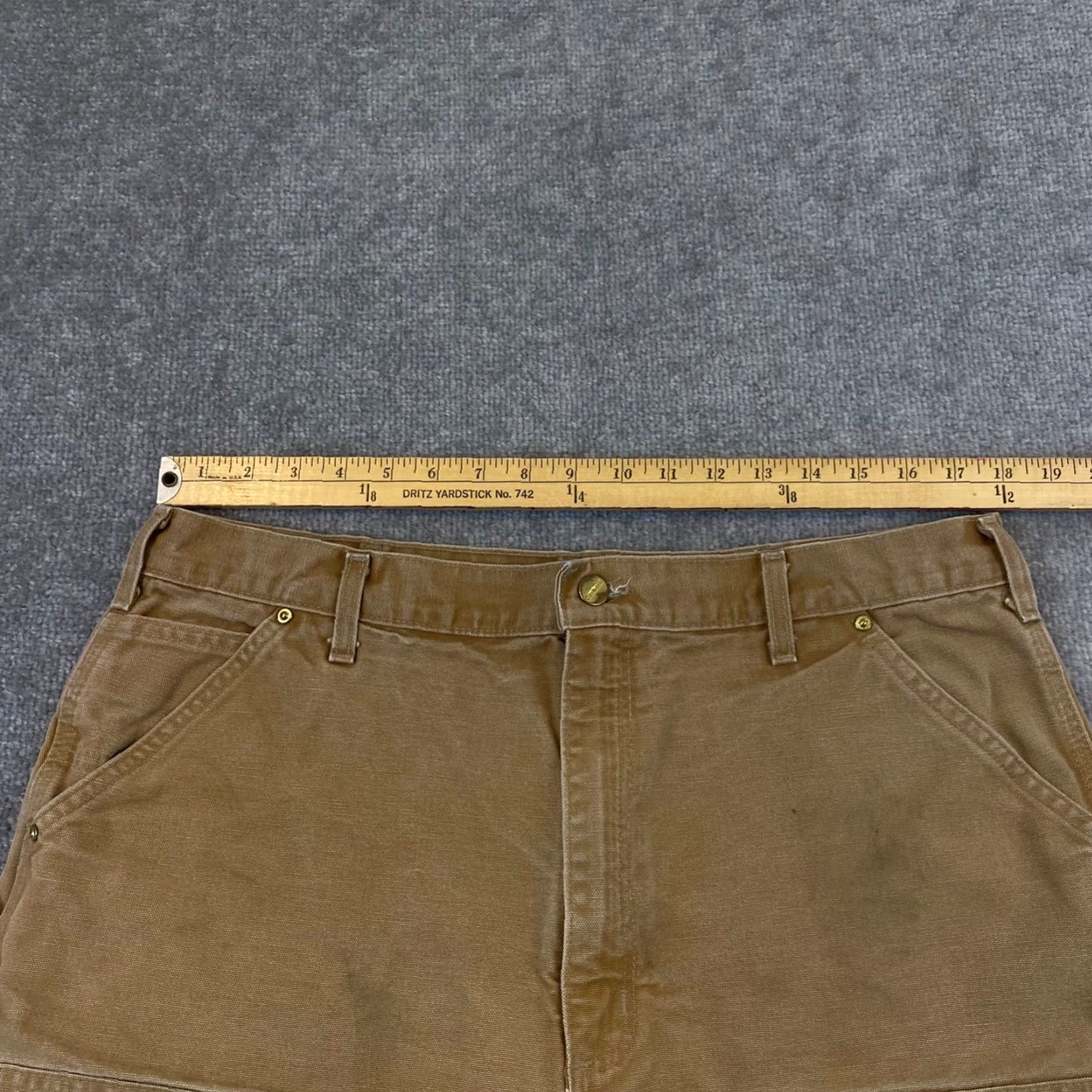 Carhartt Carhartt Duck Canvas Double Knee Work Dungaree Pants BRN Mens 38x28 Wear Size US 36 / EU 52 - 6 Thumbnail