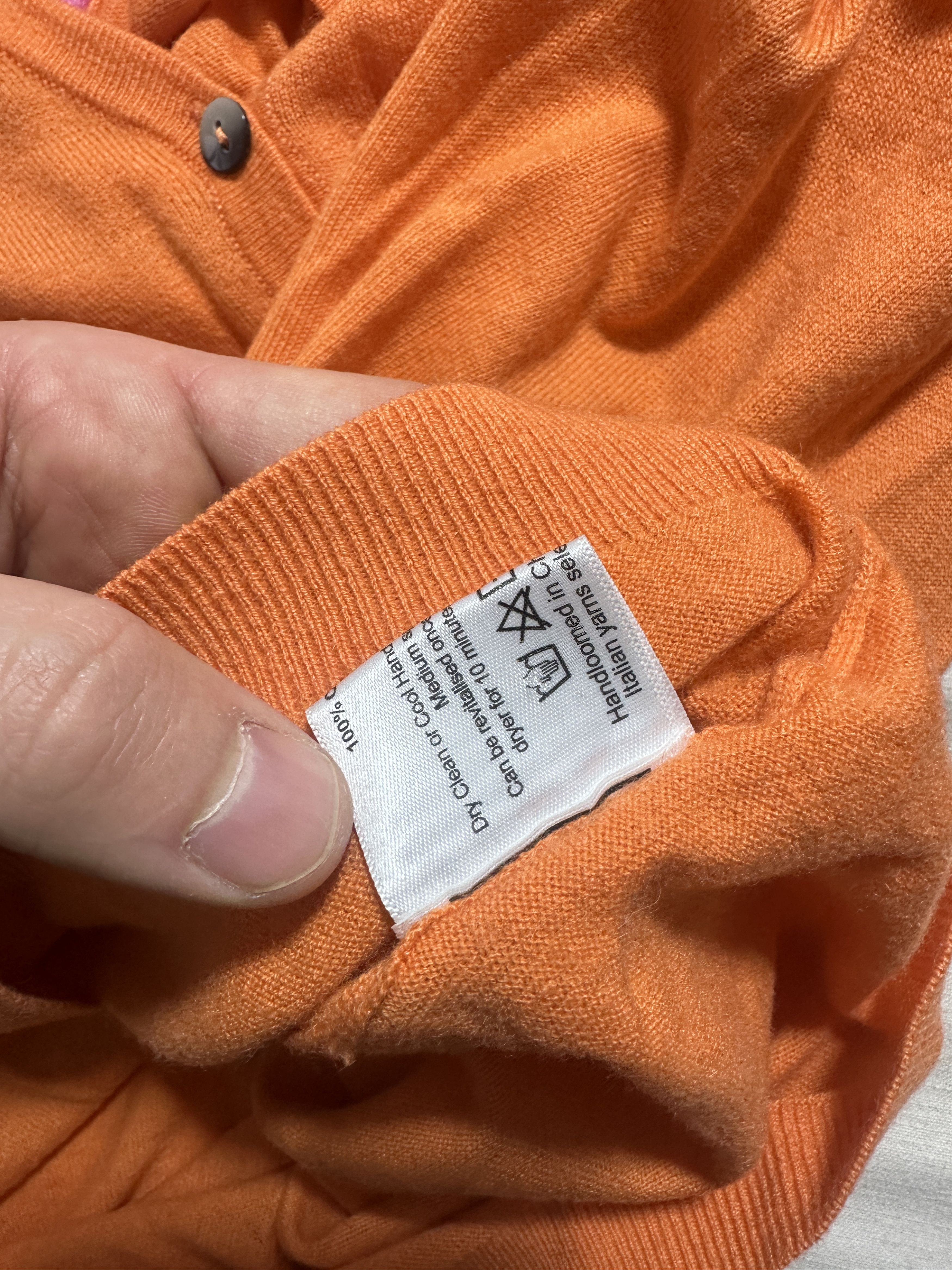 eskandar Eskandar Orange 100% Cashmere Cardigan Luxury Knit OS Size ONE SIZE - 11 Thumbnail