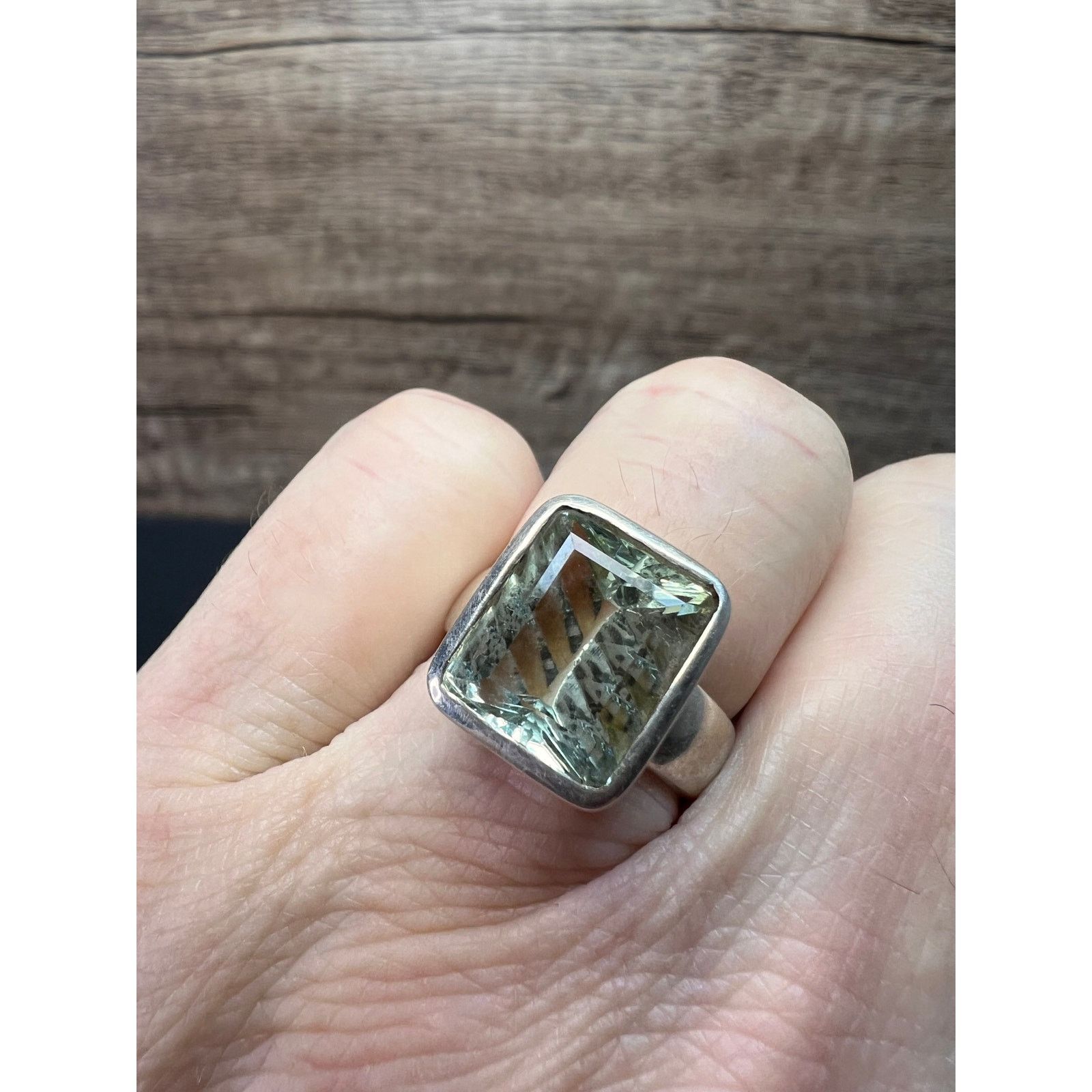 Other NEW Prasiolite Sterling silver ring 6.87 grams Size ONE SIZE - 6 Thumbnail
