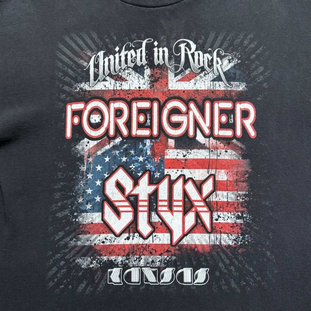 Alstyle Foreigner x Styx 'United in Rock' 2010 Black SS Tee Size L Size US L / EU 52-54 / 3 - 3 Thumbnail