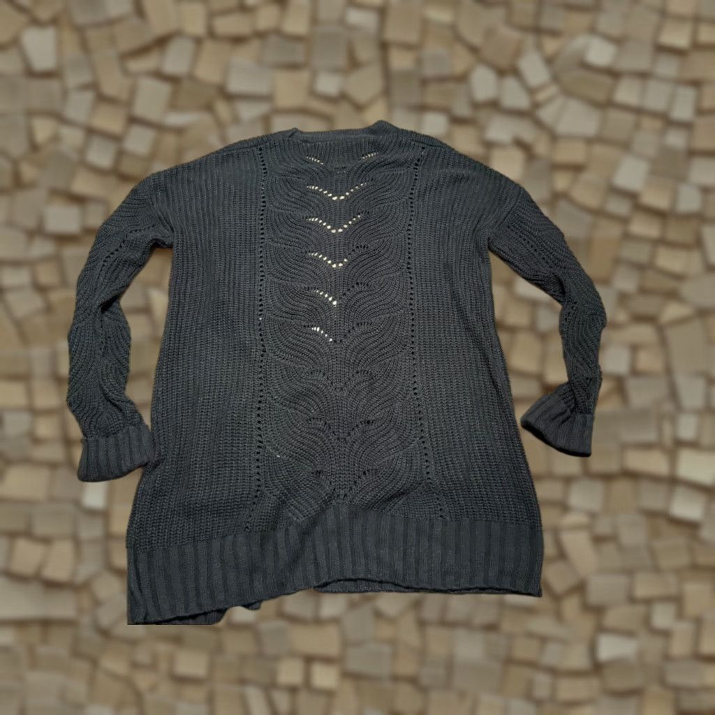Vintage Pink Republic Women's Cardigan Sweater Black Long Sleeve Open Knit L Cardigan Open Size L / US 10 / IT 46 - 1 Thumbnail