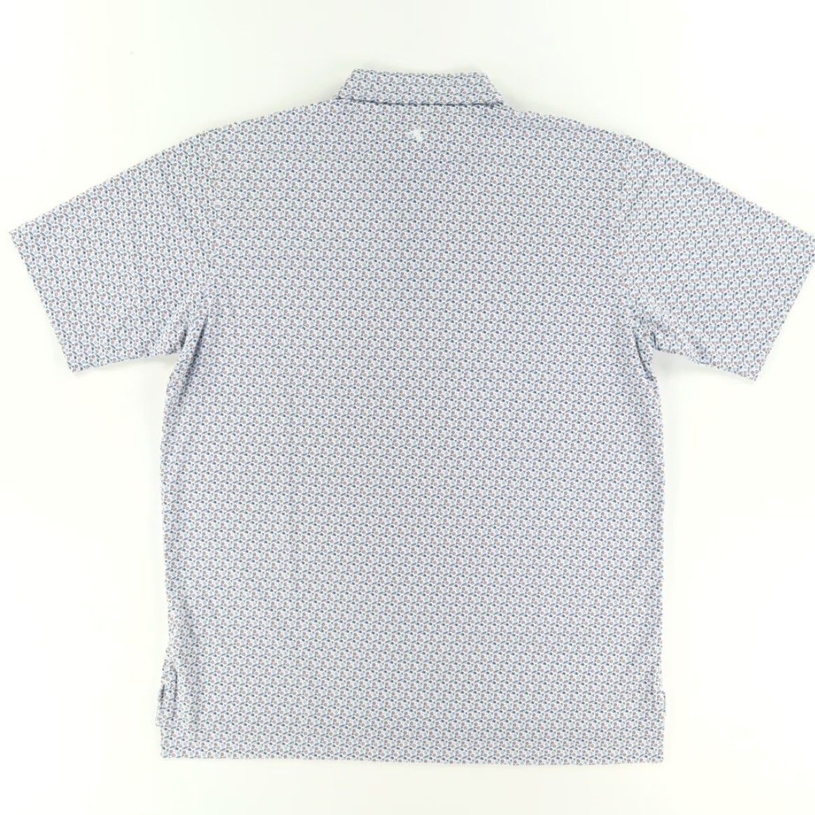 Vintage Genteal Polo Shirt Mens XL White Brrr Printed Blue Clays All Over Print High Stretch Shirt Size US XL / EU 56 / 4 - 4 Thumbnail