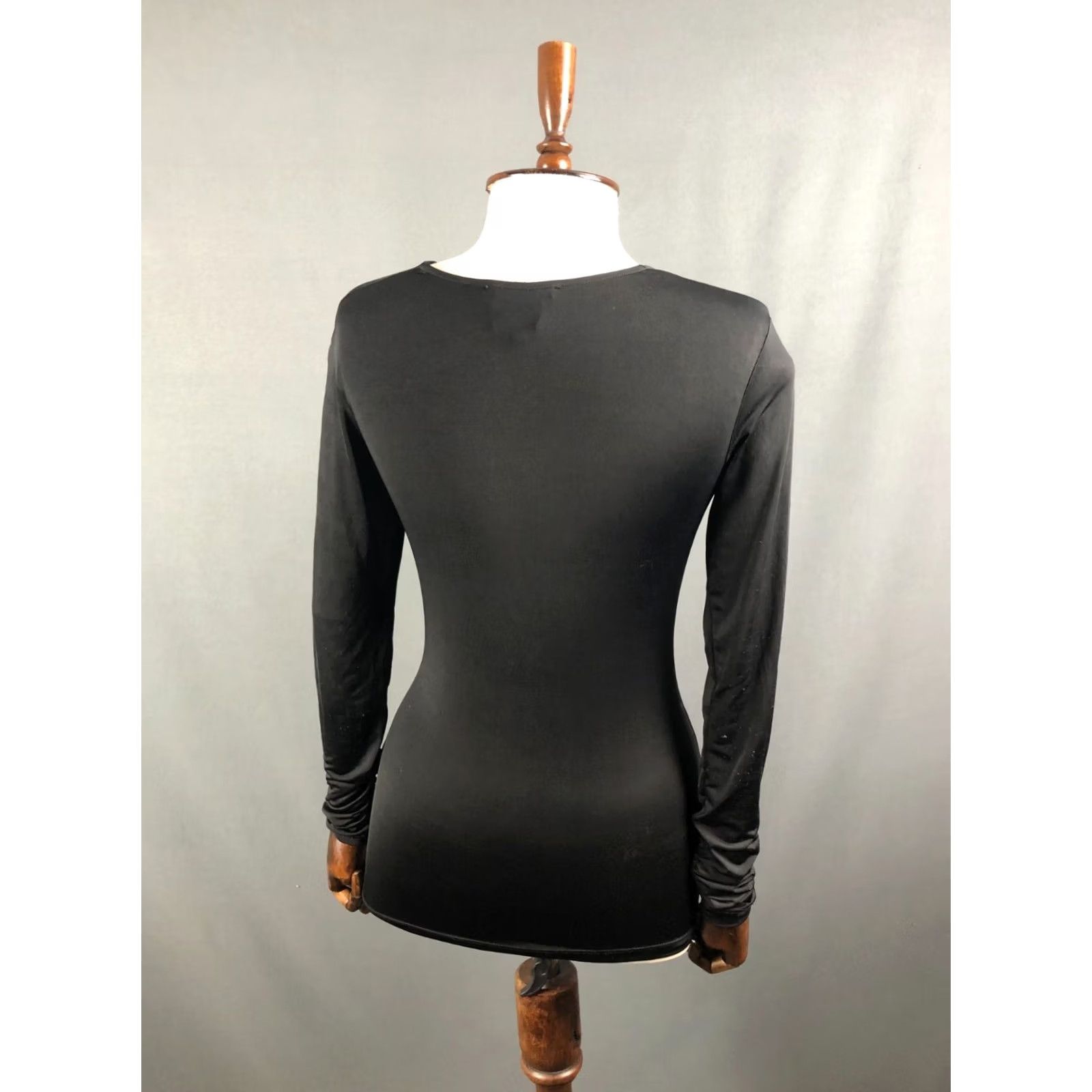 BIMBA Y LOLA Bimba Y Lola Top Blouse Womens S Black Polyester Jersey Crew Neck Casual Sleeve Regular Fit Short Description Not Needed Size S / US 4 / IT 40 - 3 Thumbnail