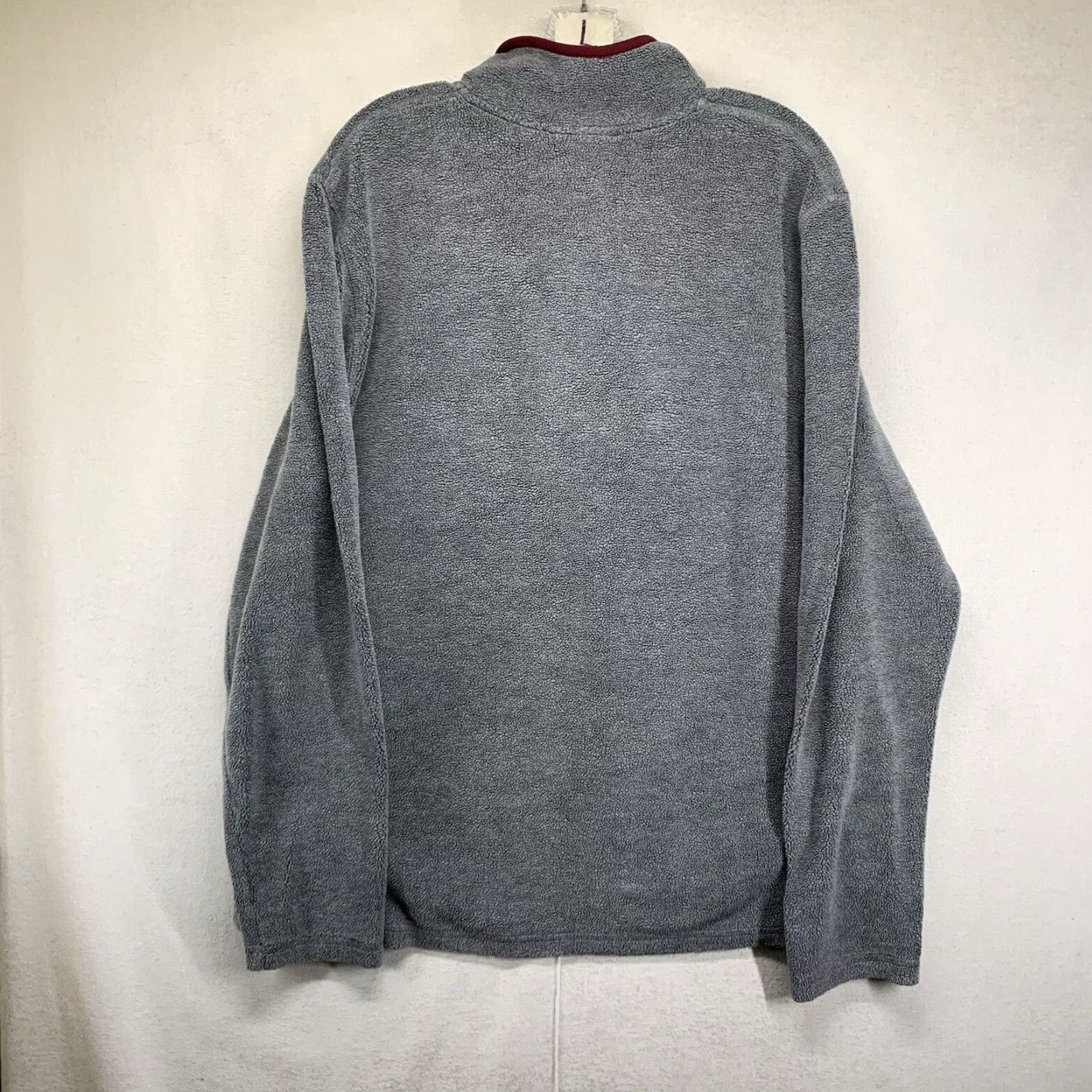 Vintage VINTAGE L.L. Bean Fleece Pullover Large Gray with Maroon Accents, Mock Neck, 90s Outdoor Mens Size US L / EU 52-54 / 3 - 2 Thumbnail