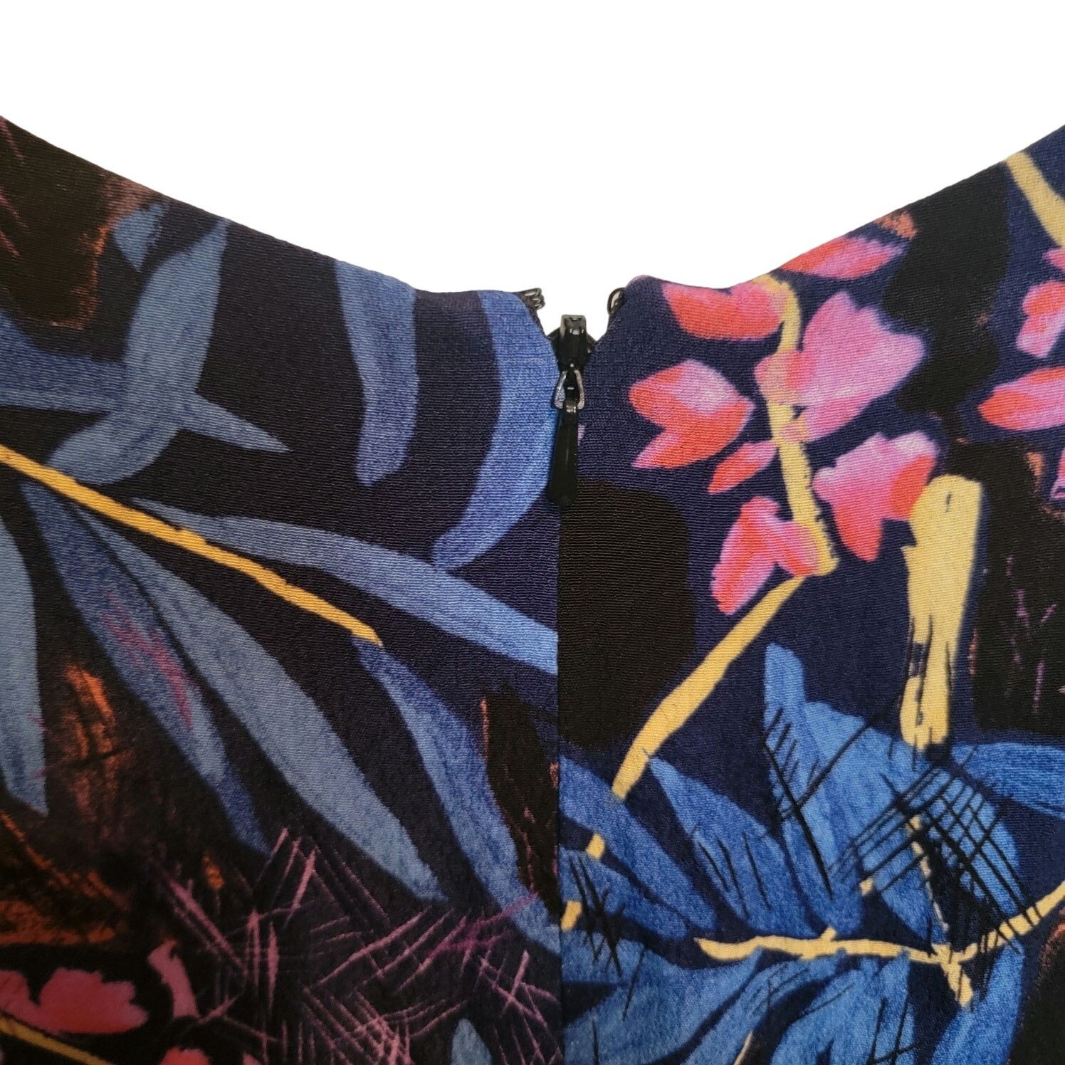 Anthropologie Black Pink Tropical Floral Cold Shoulder Dress Size 4 Size S / US 4 / IT 40 - 5 Thumbnail
