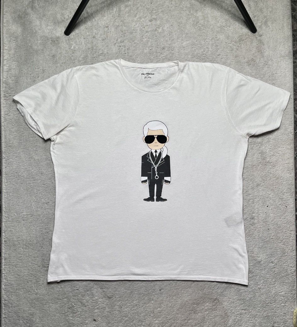Karl Lagerfeld Vintage White Basic Tshirt Logo Print karl lagerfeld Size US XXL / EU 58 / 5 - 1 Thumbnail