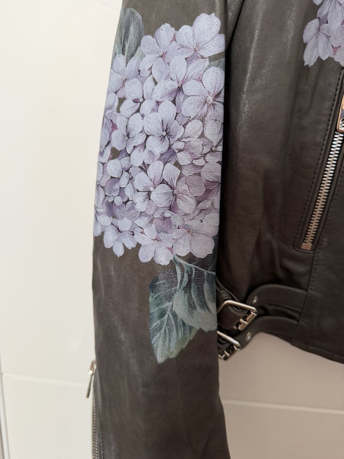 Dolce & Gabbana Dolce & Gabbana Hydrangea Leather Biker Jacket IT 40 (S/M) Size M / US 6-8 / IT 42-44 - 2 Thumbnail